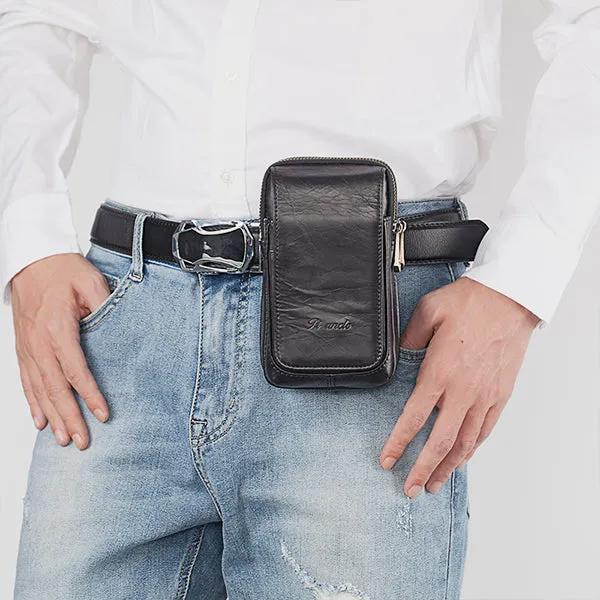 Genuine Leather Multifunctional Belt Loop Pouch Phone Bag Crossbody Bag