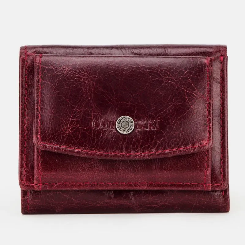 Genuine Leather RFID Anti-theft Small Wallet