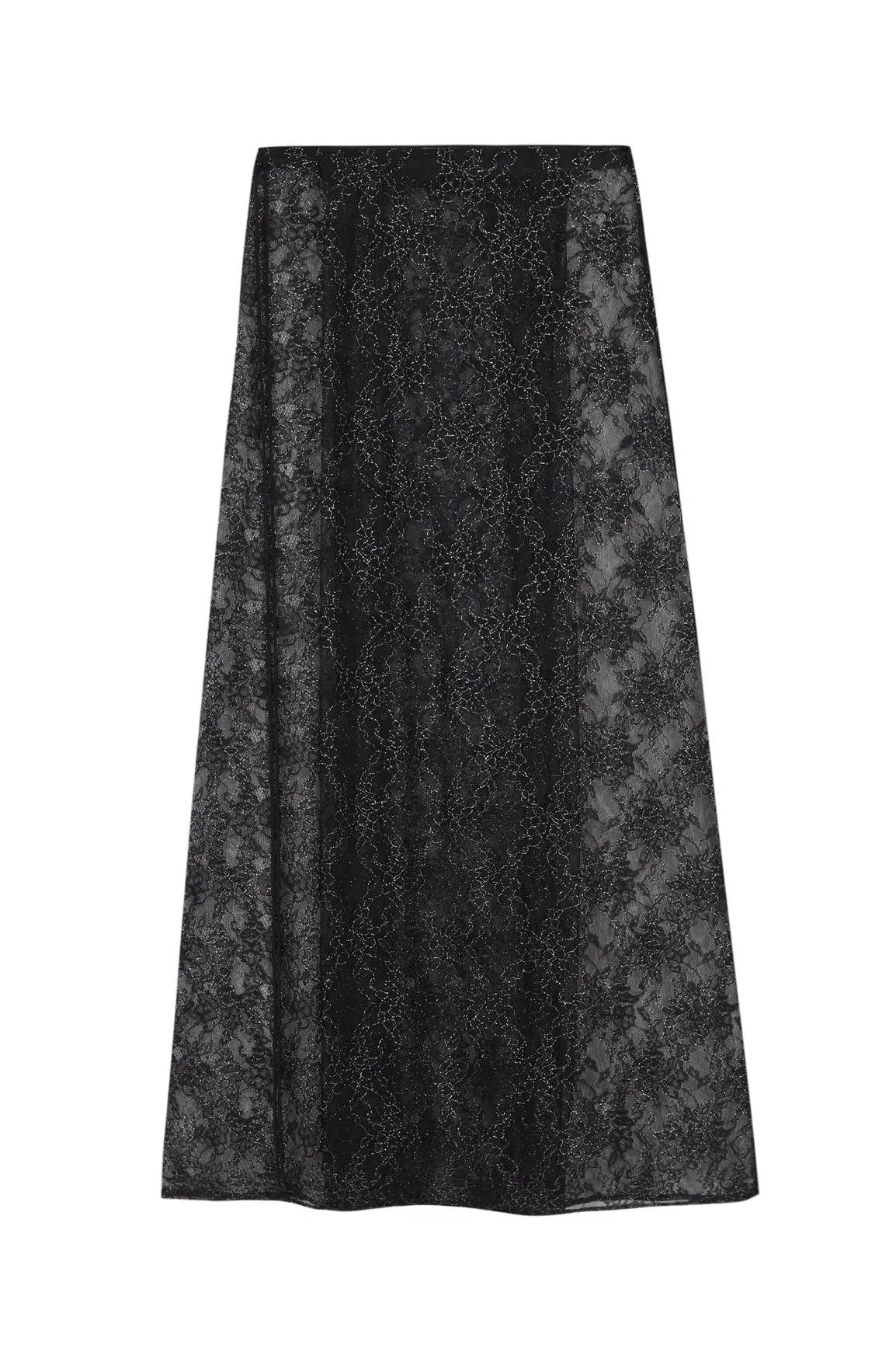 Glassy Lace Pareo Skirt - Black