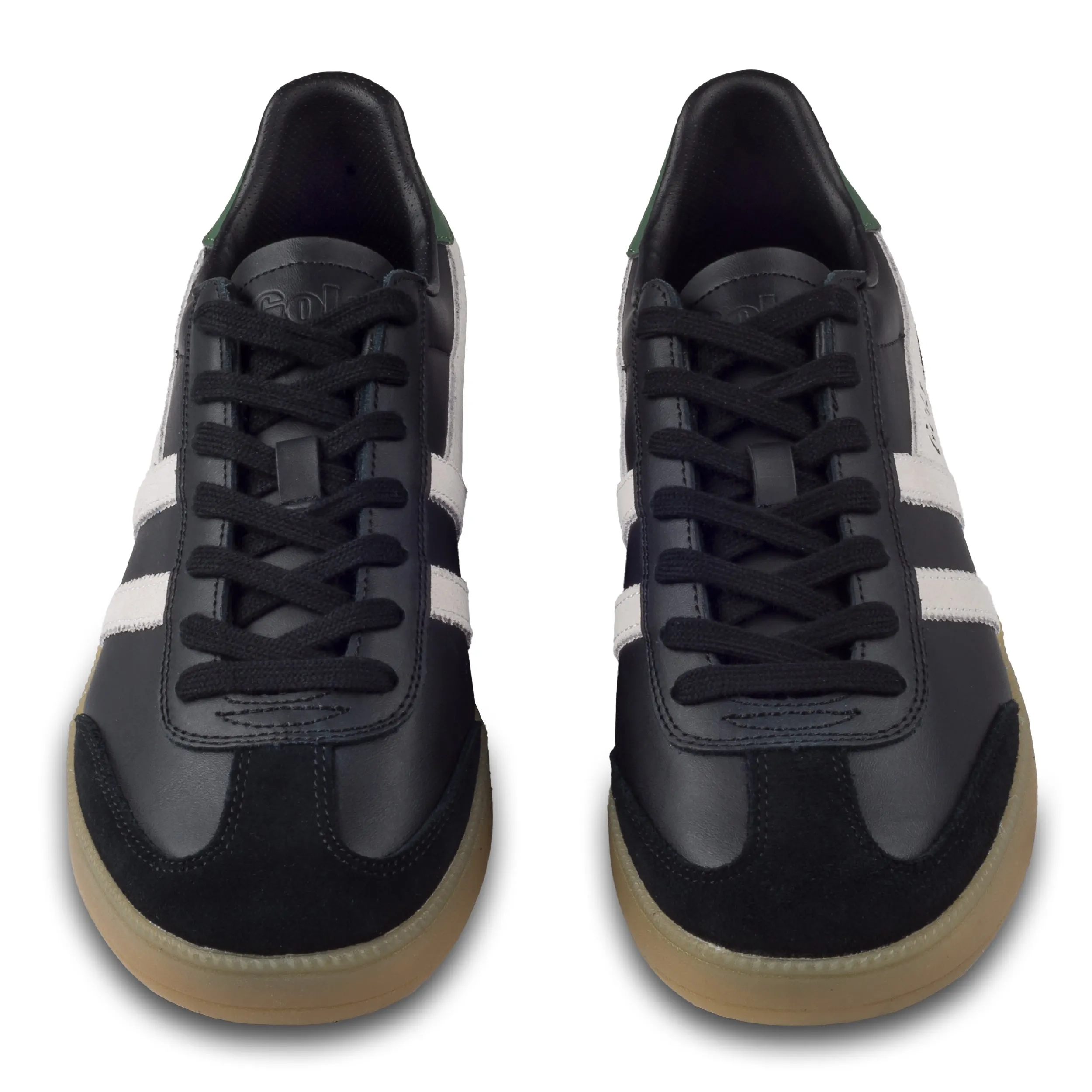GOLA Herren Sneaker Viper Leather, schwarz/weiß/grün (CMB744 Black/Off White/Evergreen/Gum)