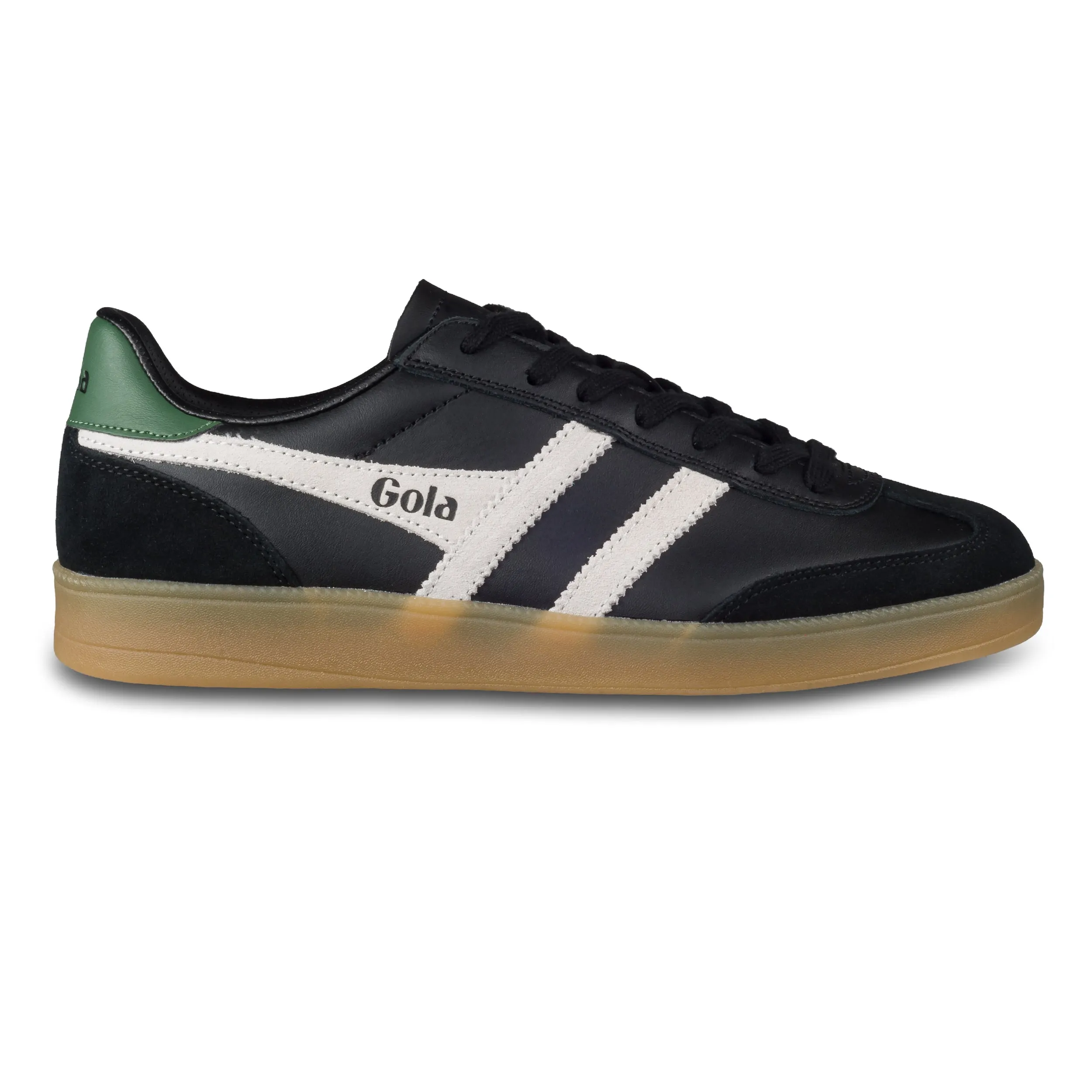 GOLA Herren Sneaker Viper Leather, schwarz/weiß/grün (CMB744 Black/Off White/Evergreen/Gum)