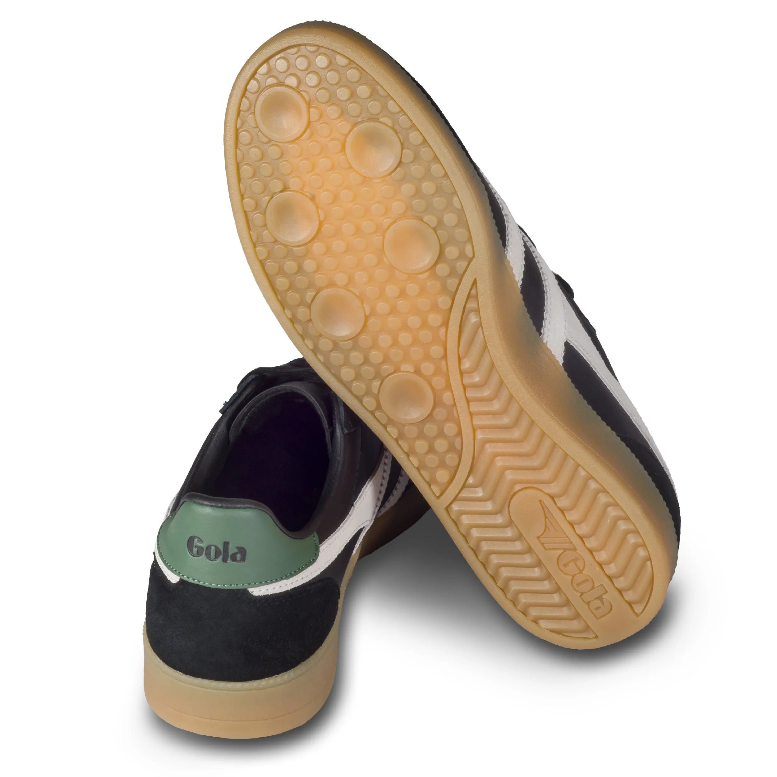 GOLA Herren Sneaker Viper Leather, schwarz/weiß/grün (CMB744 Black/Off White/Evergreen/Gum)