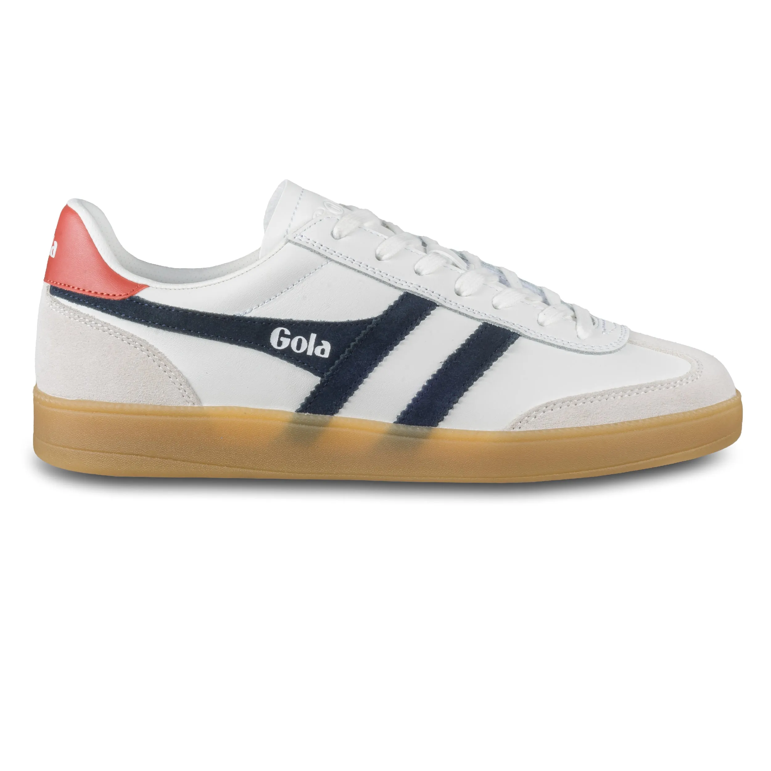GOLA Herren Sneaker Viper Leather, weiß/blau (CMB744 White/Navy/Rust Gum)