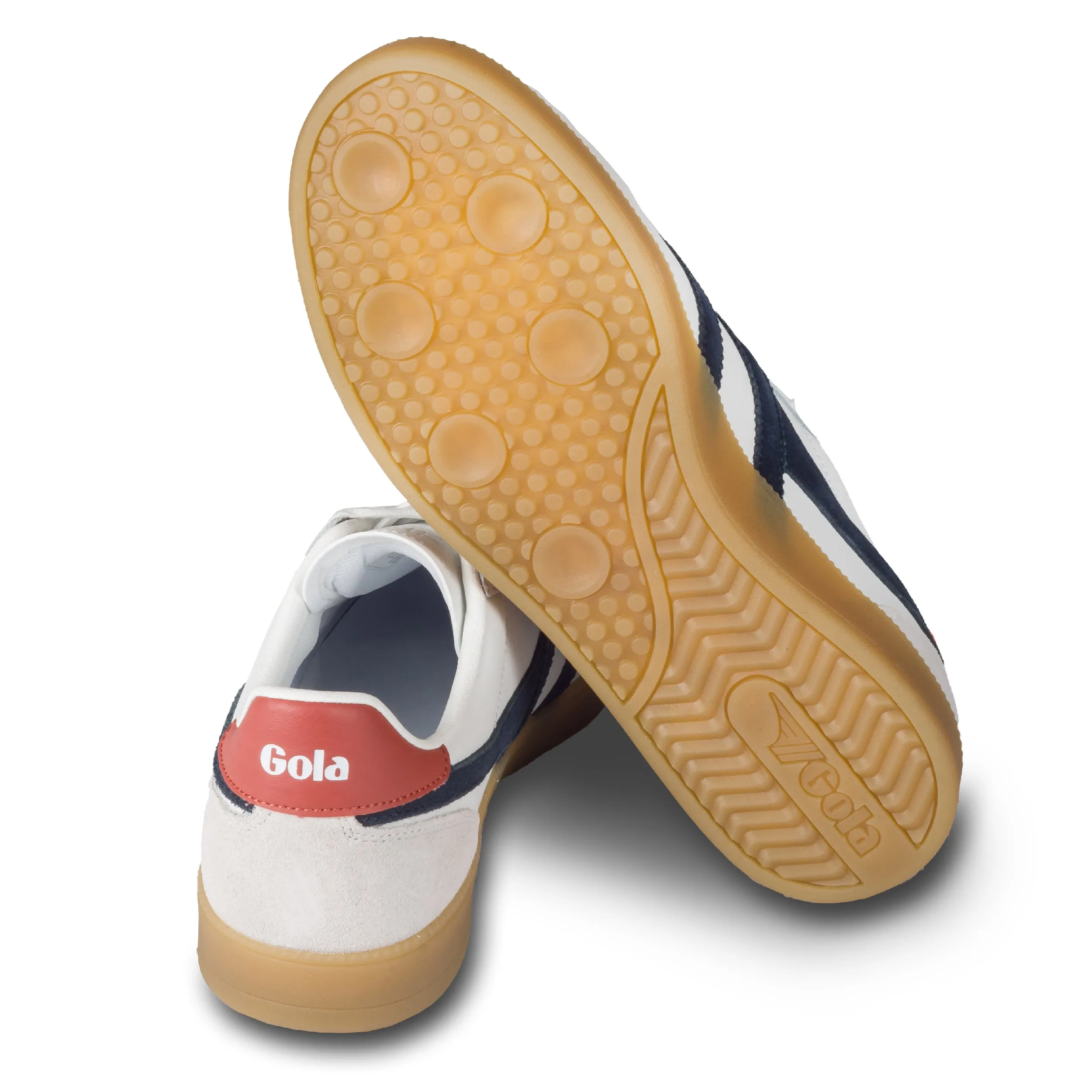 GOLA Herren Sneaker Viper Leather, weiß/blau (CMB744 White/Navy/Rust Gum)