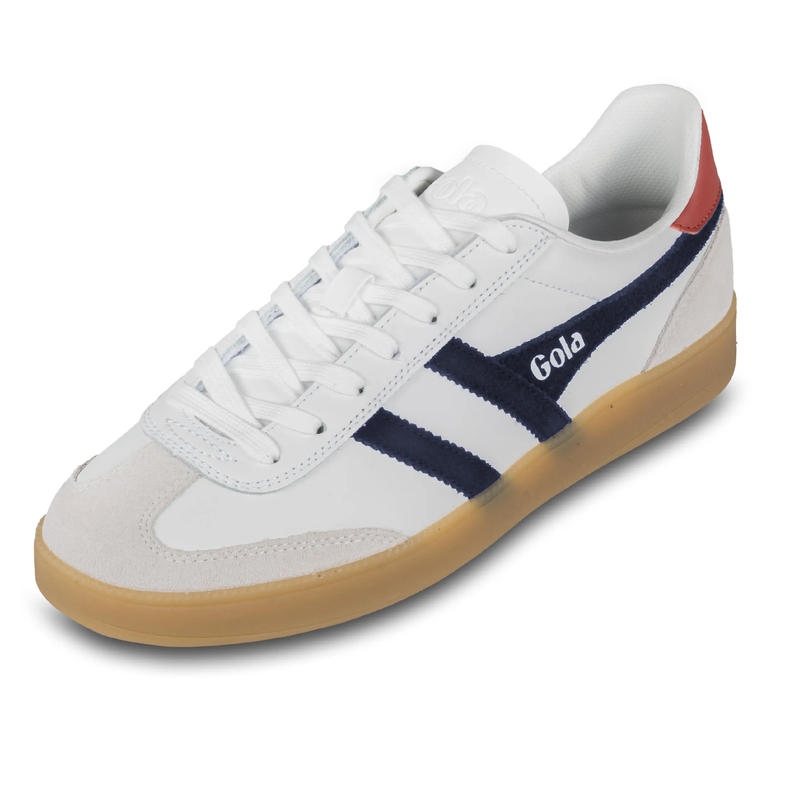 GOLA Herren Sneaker Viper Leather, weiß/blau (CMB744 White/Navy/Rust Gum)