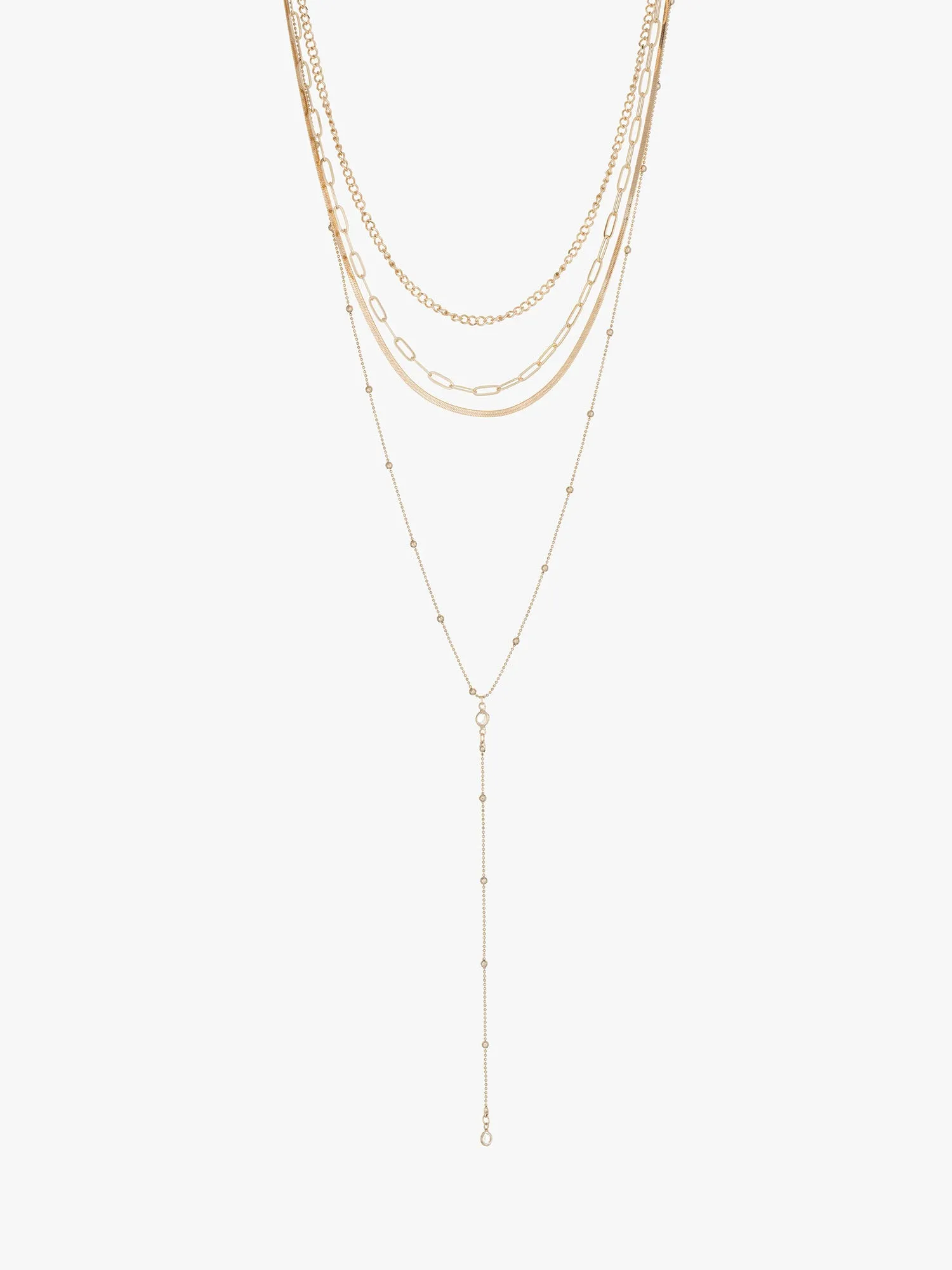 Gold Plated 4 Layer Chain Necklace