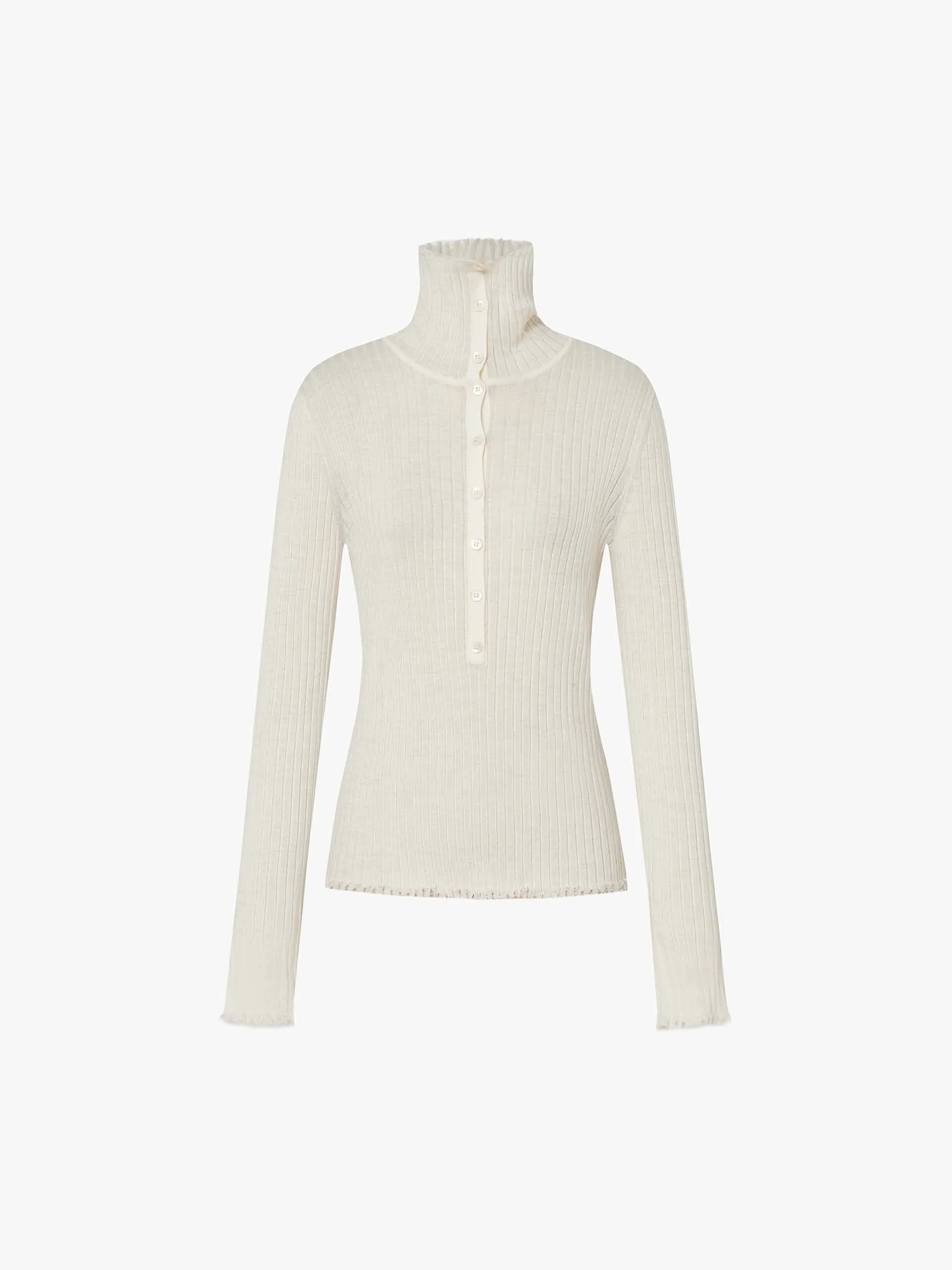Half Button Turtleneck Top