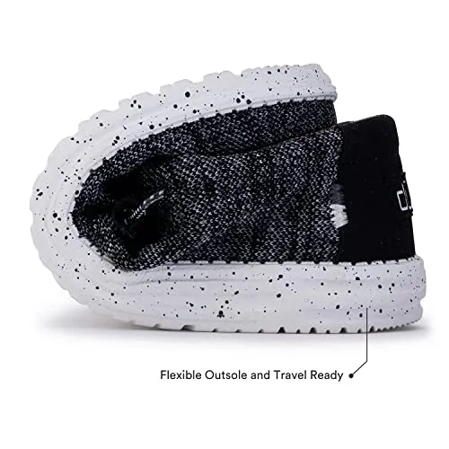 Hey Dude Men's Wally Sox Black White Size 10 | Men’s Shoes | Men's Lace Up Loafers | Comfortable & Light-Weight