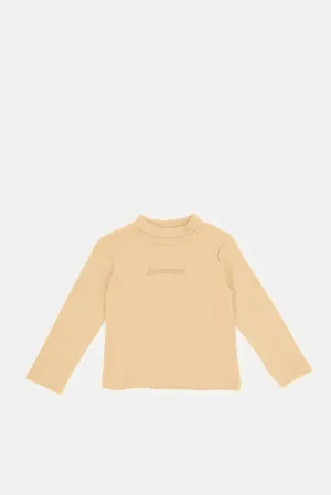 Infant Boys Beige High Neck T-Shirt