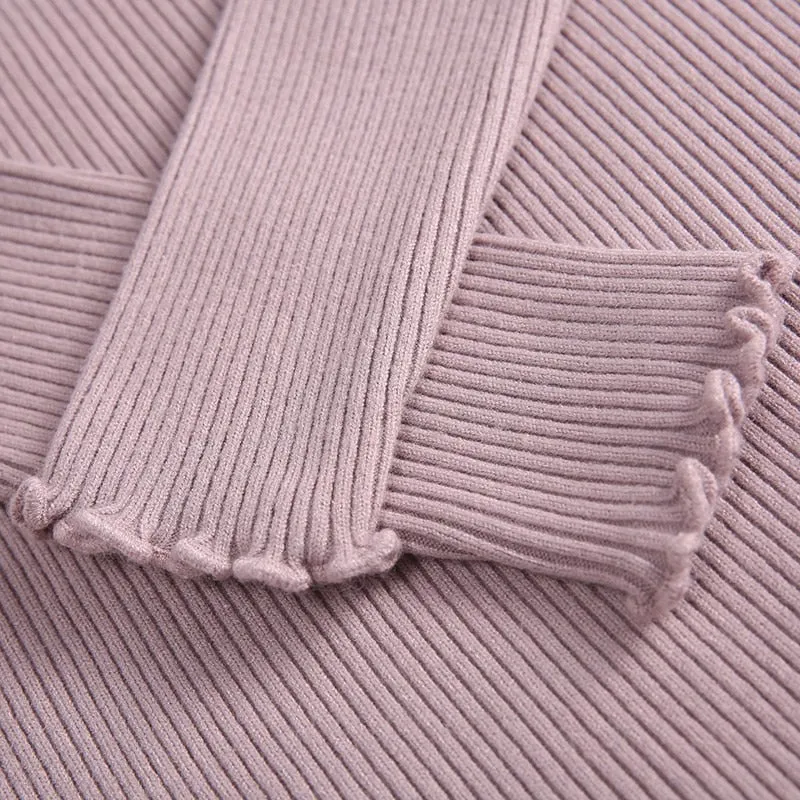 Jessa - Dark Academia Frilled Collar Cotton Turtleneck