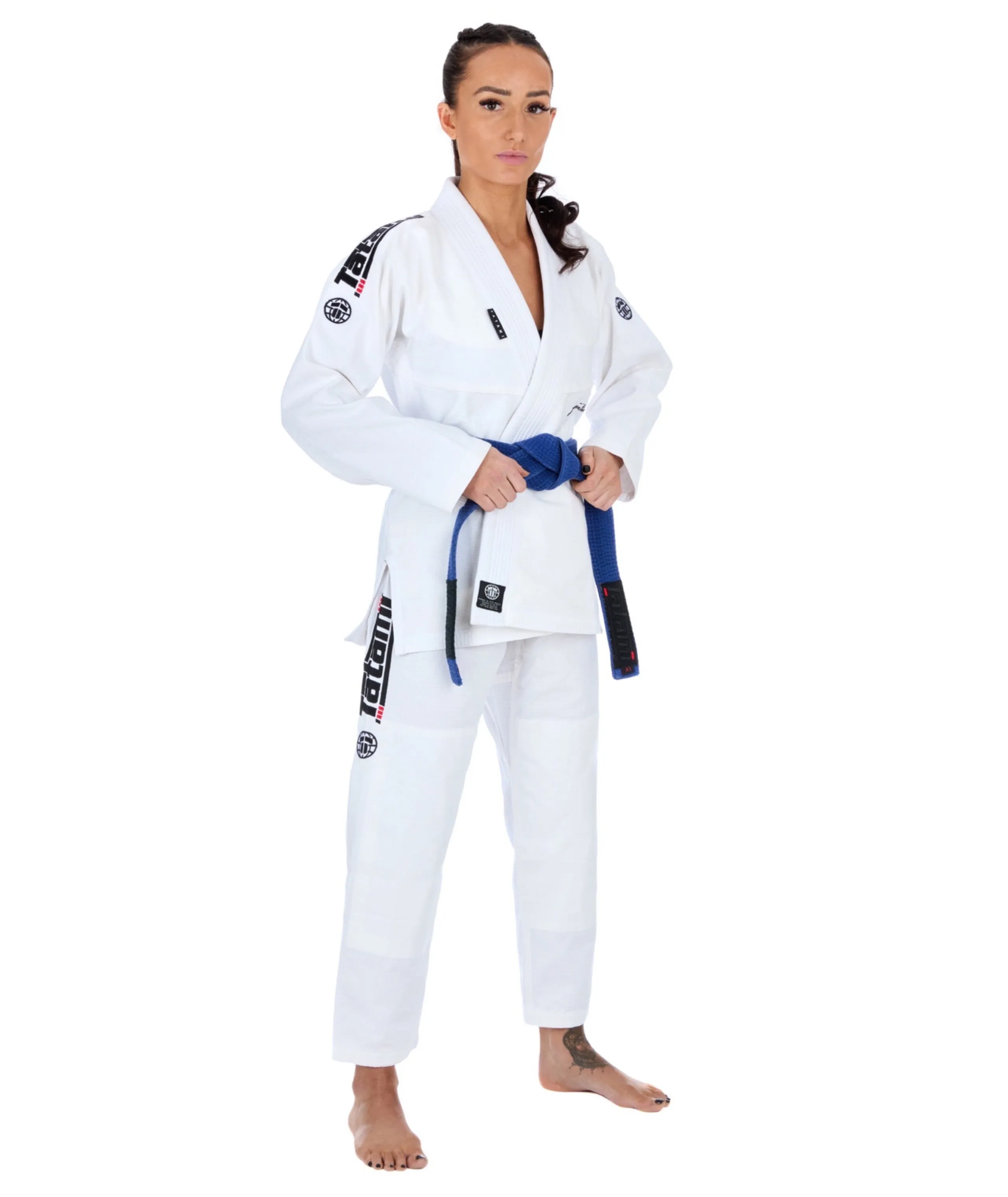 Kimono Femei Brazilian Jiu Jitsu TATAMI  Elements Superlite Gi - Alb (Centura Alba Inclusa)