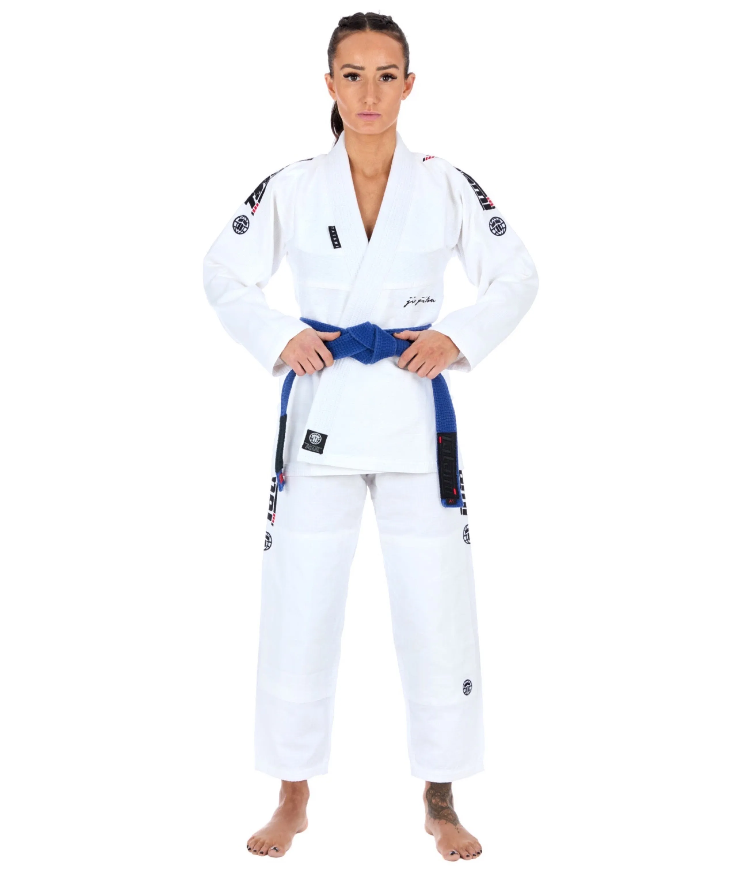 Kimono Femei Brazilian Jiu Jitsu TATAMI  Elements Superlite Gi - Alb (Centura Alba Inclusa)