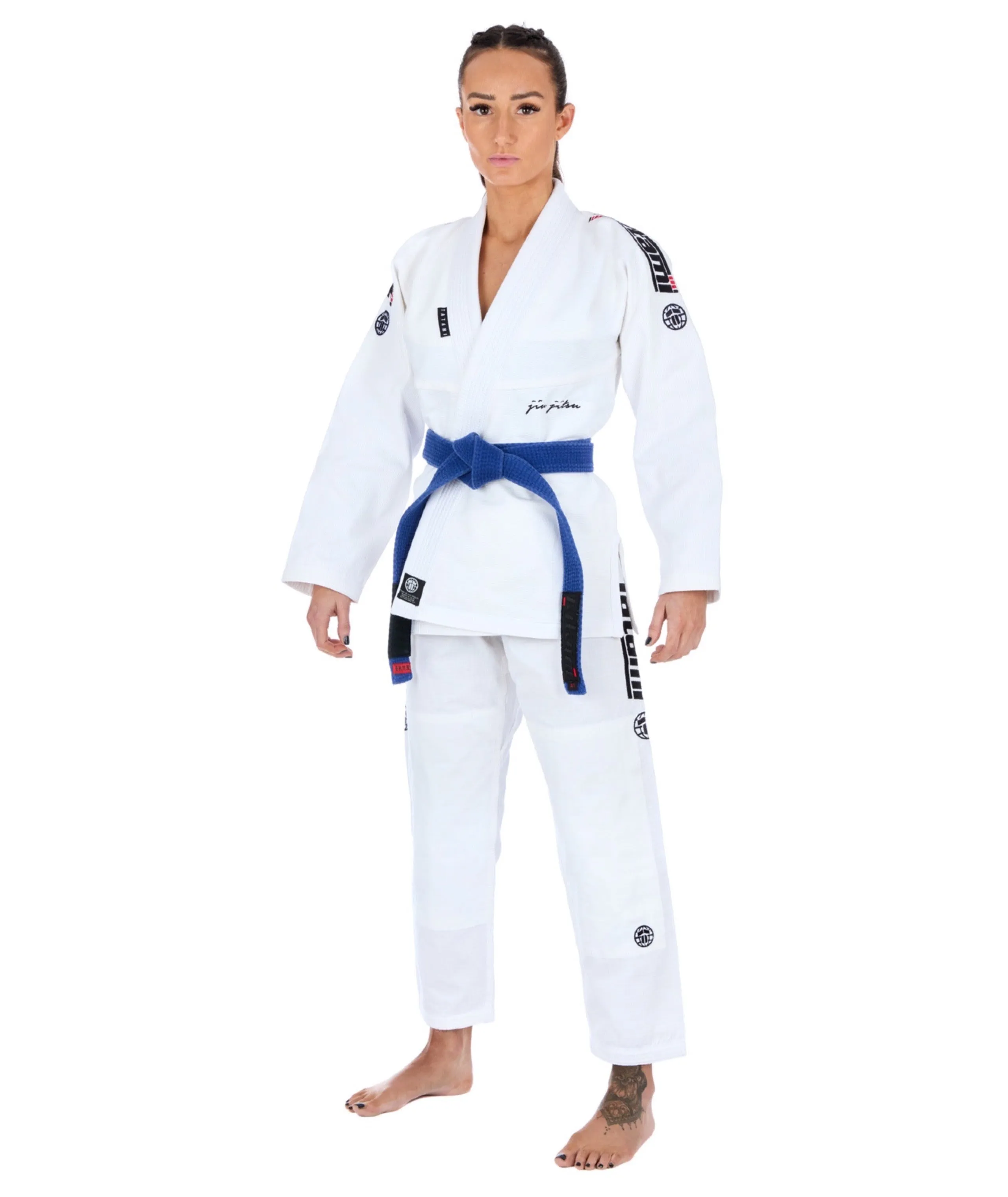 Kimono Femei Brazilian Jiu Jitsu TATAMI  Elements Superlite Gi - Alb (Centura Alba Inclusa)