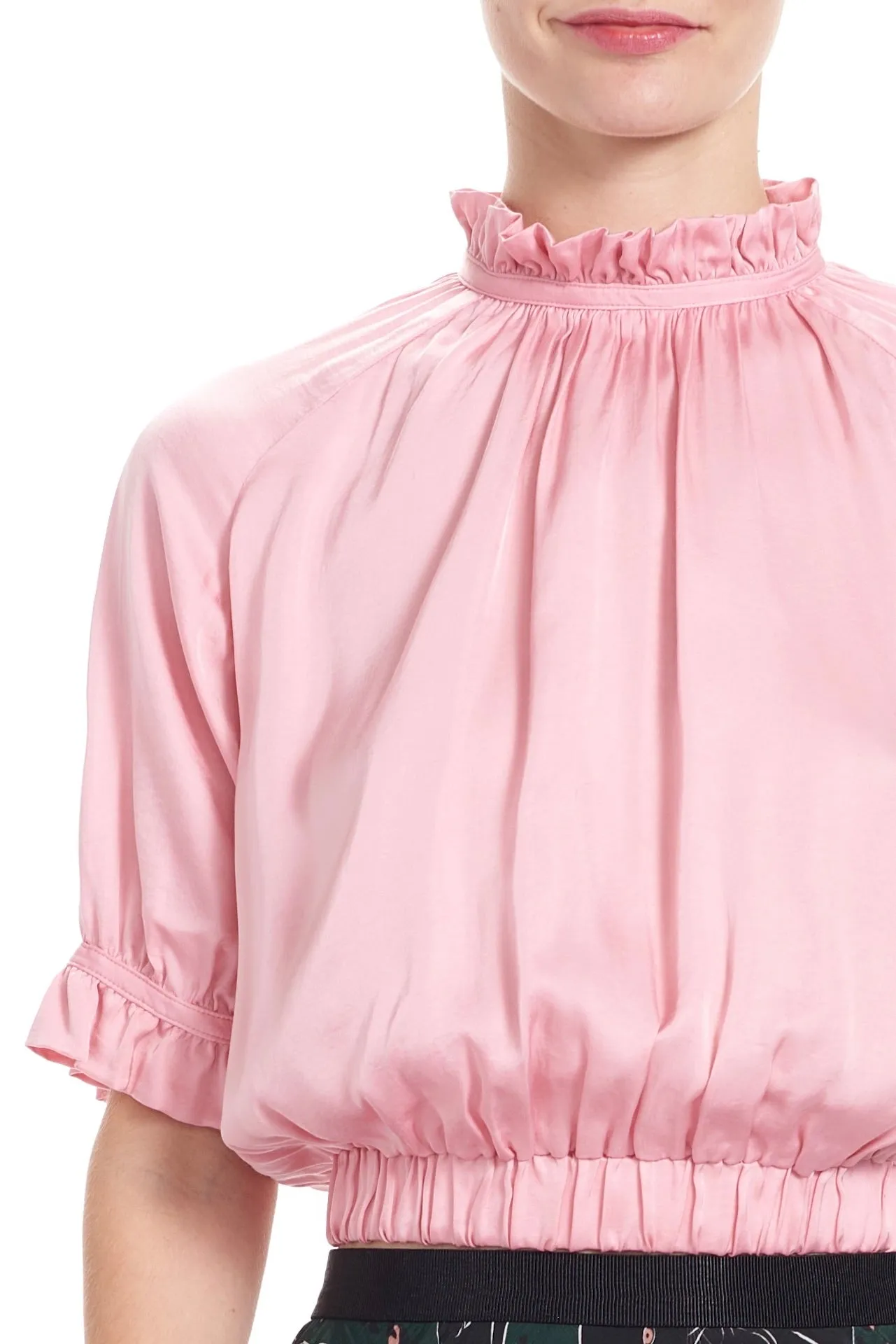 LACY Ruffle Neck Top