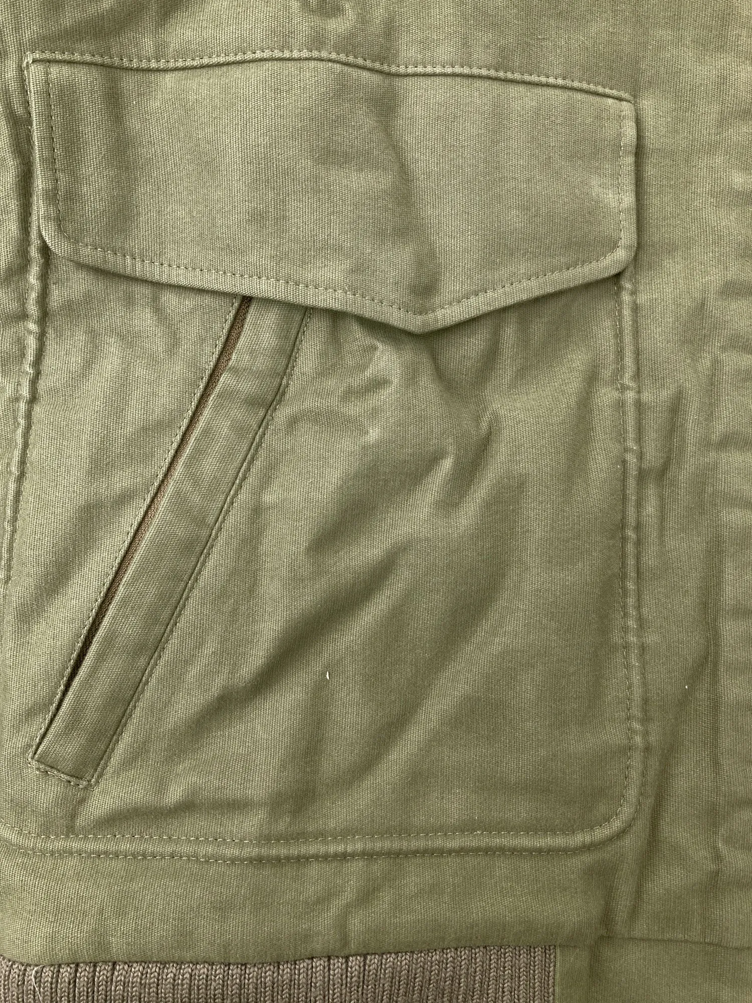 Lad Musician 1990s 2000s khaki cotton canvas exaggerated high neck jacket - 46 S
