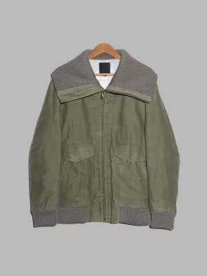 Lad Musician 1990s 2000s khaki cotton canvas exaggerated high neck jacket - 46 S