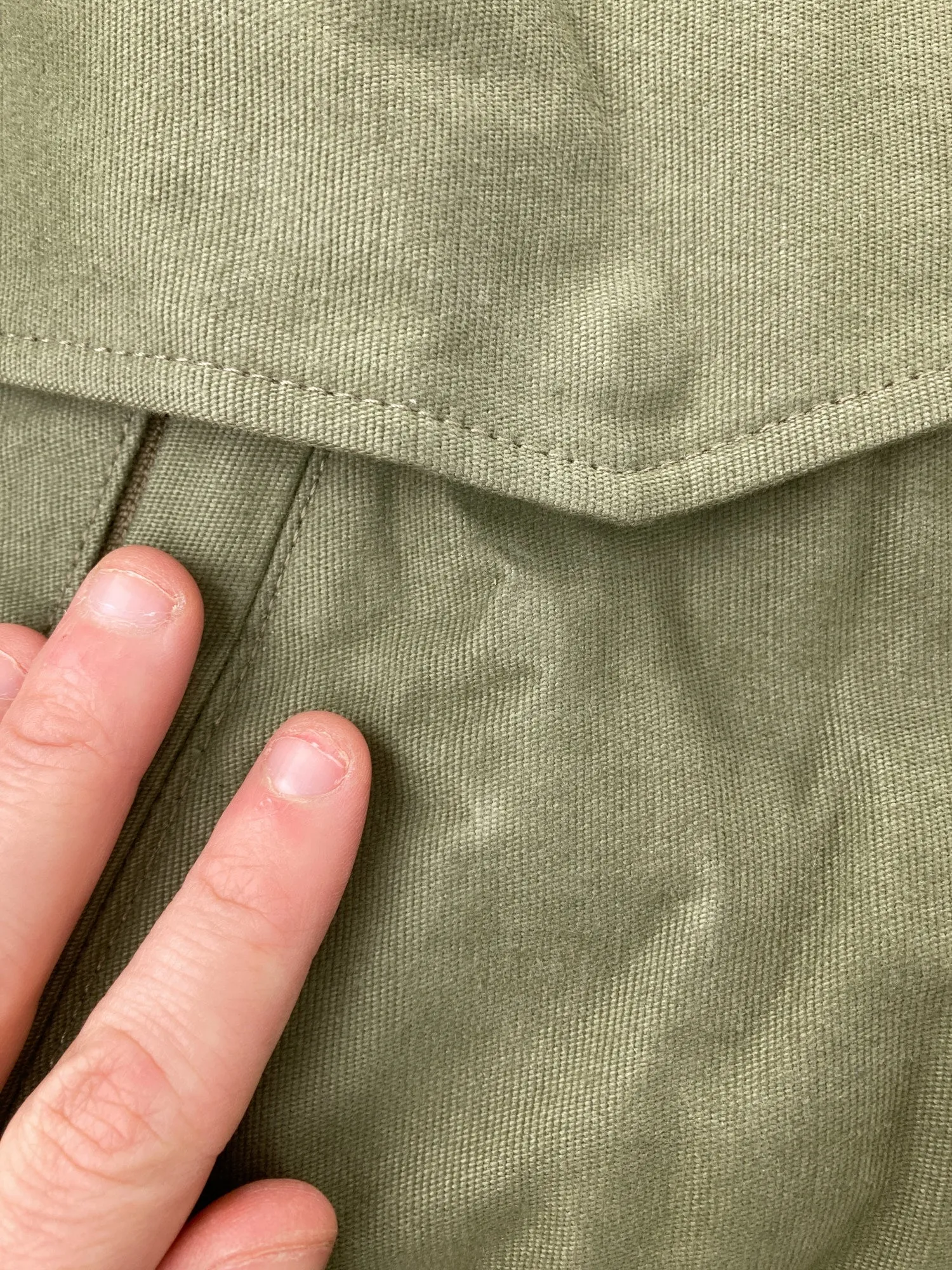 Lad Musician 1990s 2000s khaki cotton canvas exaggerated high neck jacket - 46 S