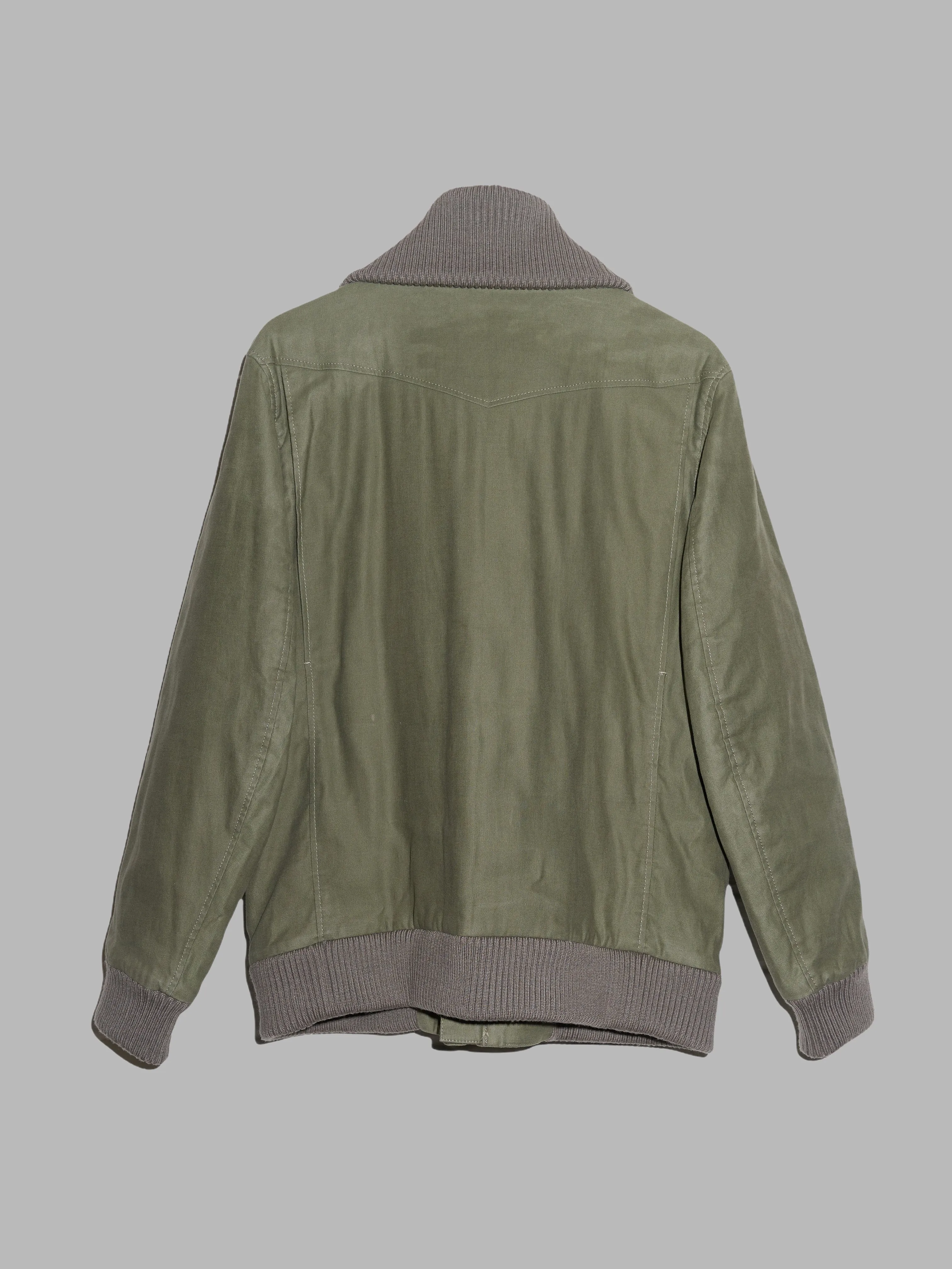 Lad Musician 1990s 2000s khaki cotton canvas exaggerated high neck jacket - 46 S