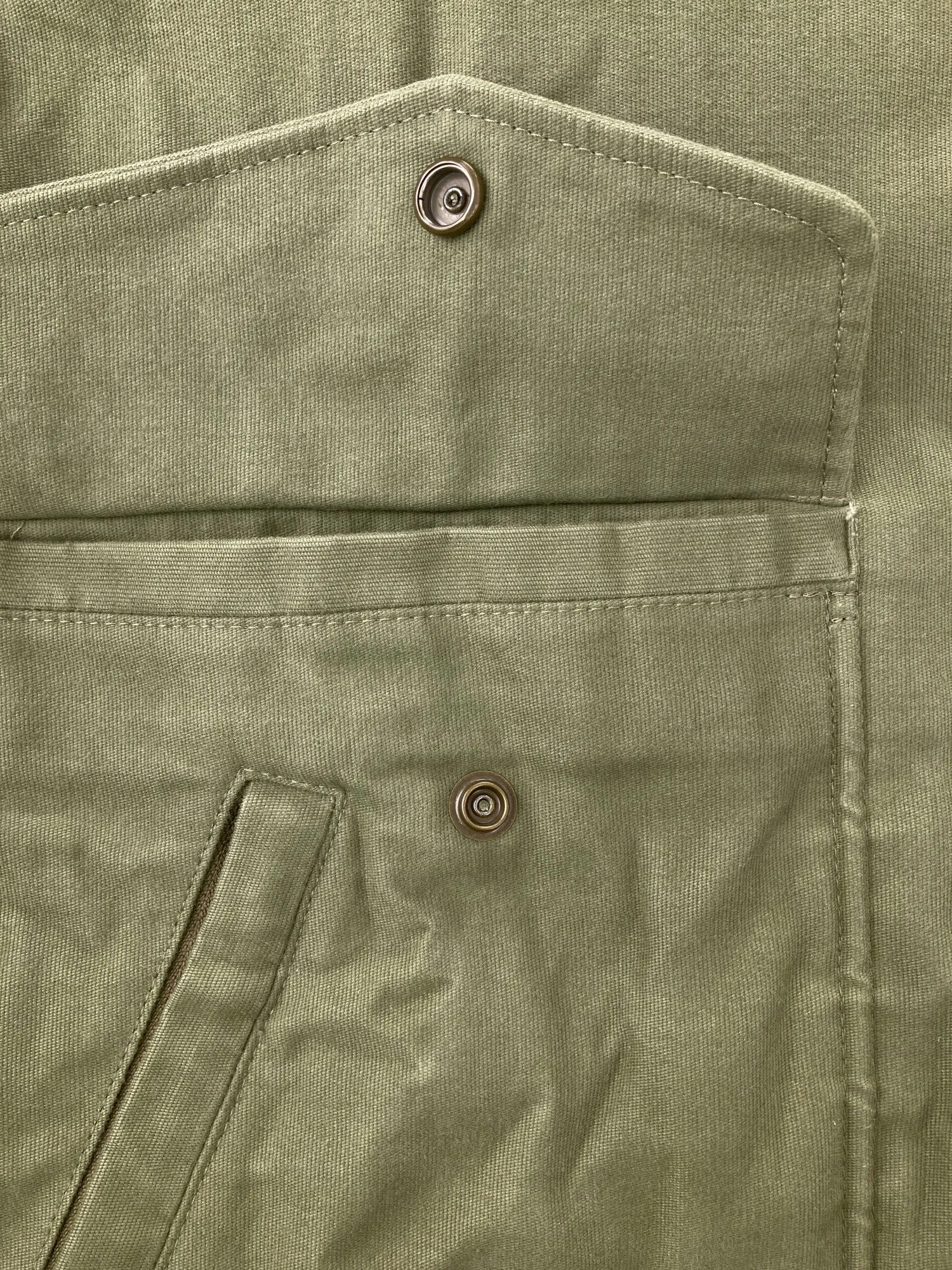 Lad Musician 1990s 2000s khaki cotton canvas exaggerated high neck jacket - 46 S
