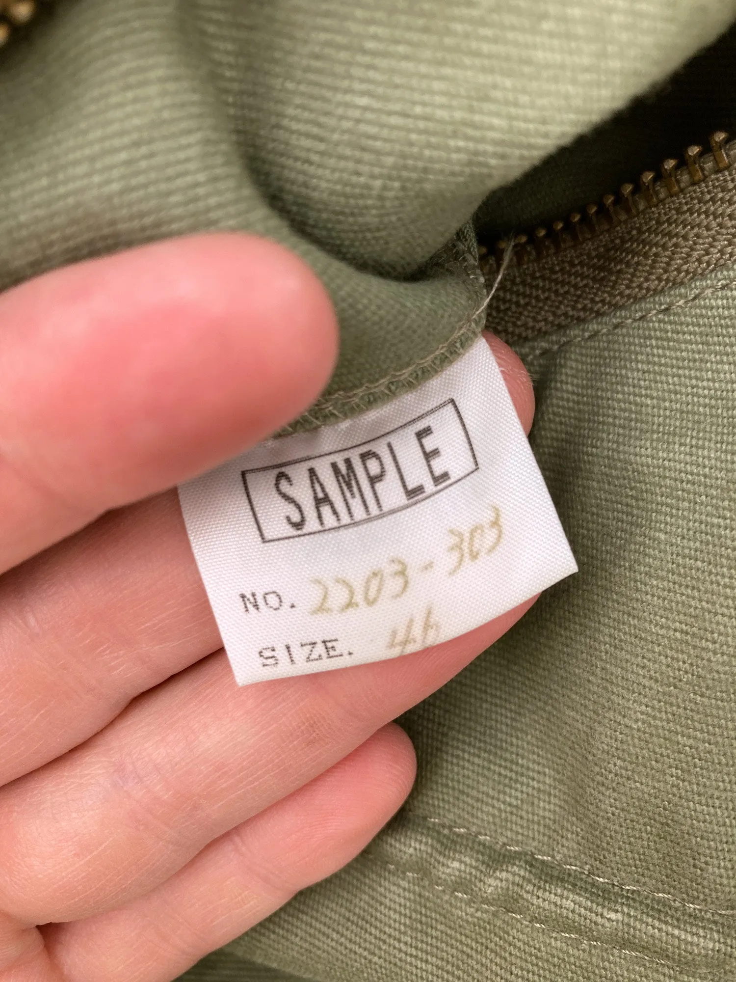 Lad Musician 1990s 2000s khaki cotton canvas exaggerated high neck jacket - 46 S