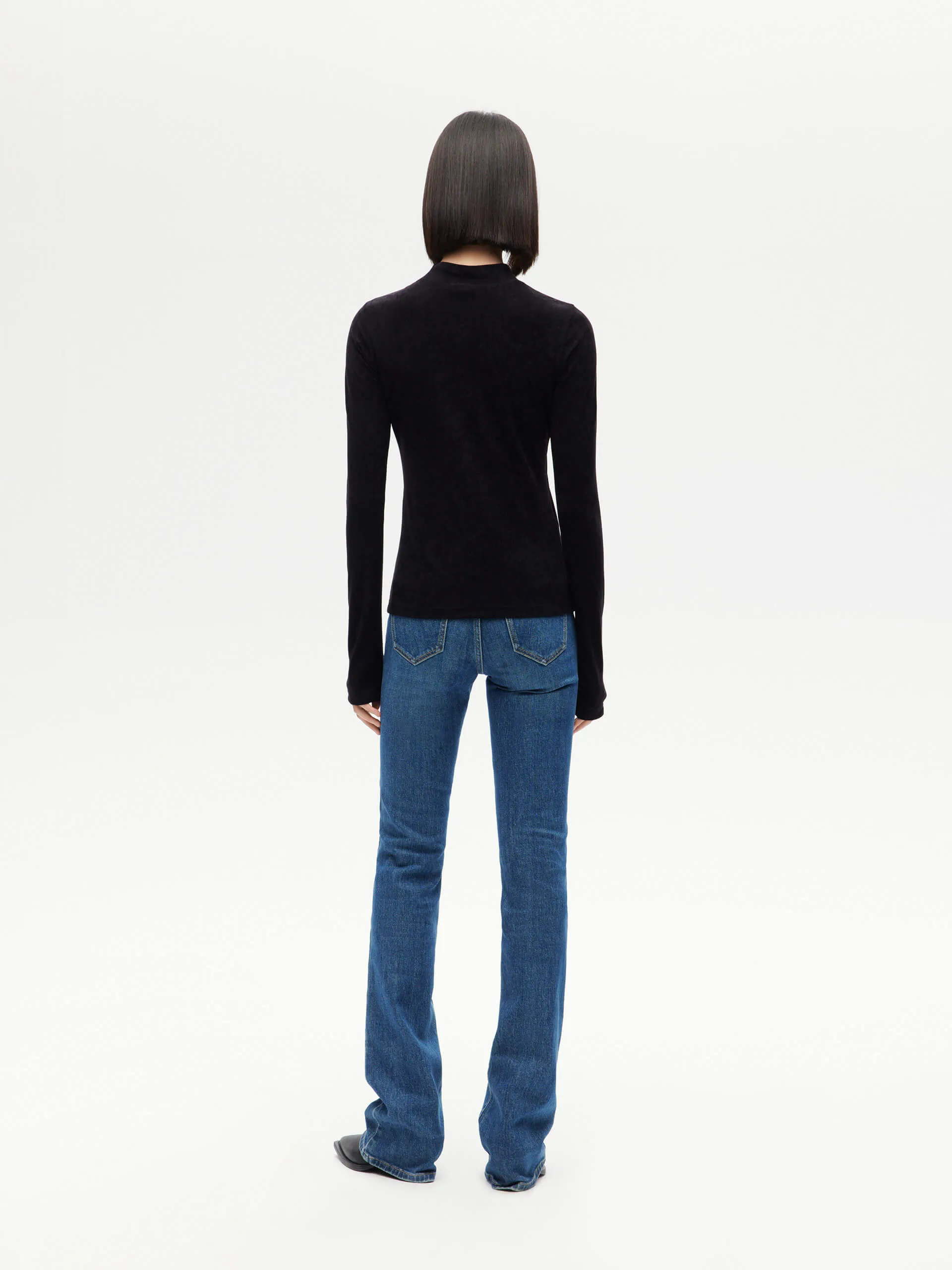 Letter Print High Collar Top
