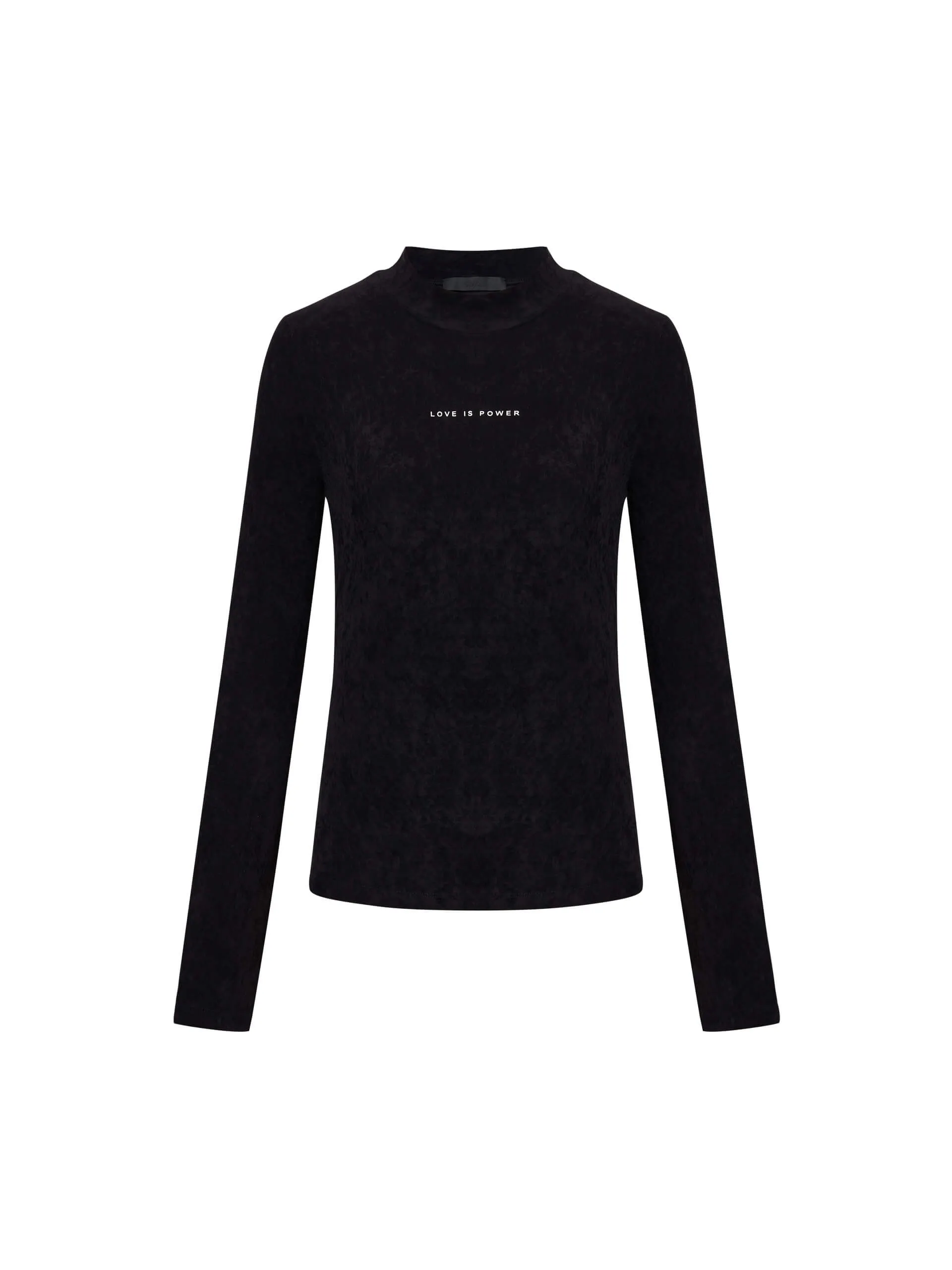 Letter Print High Collar Top