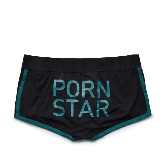 Letter Printed Low Waist Color Boxer