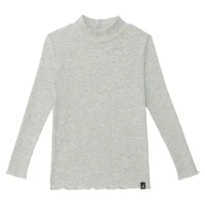 Light Grey Ribbed Turtleneck Top