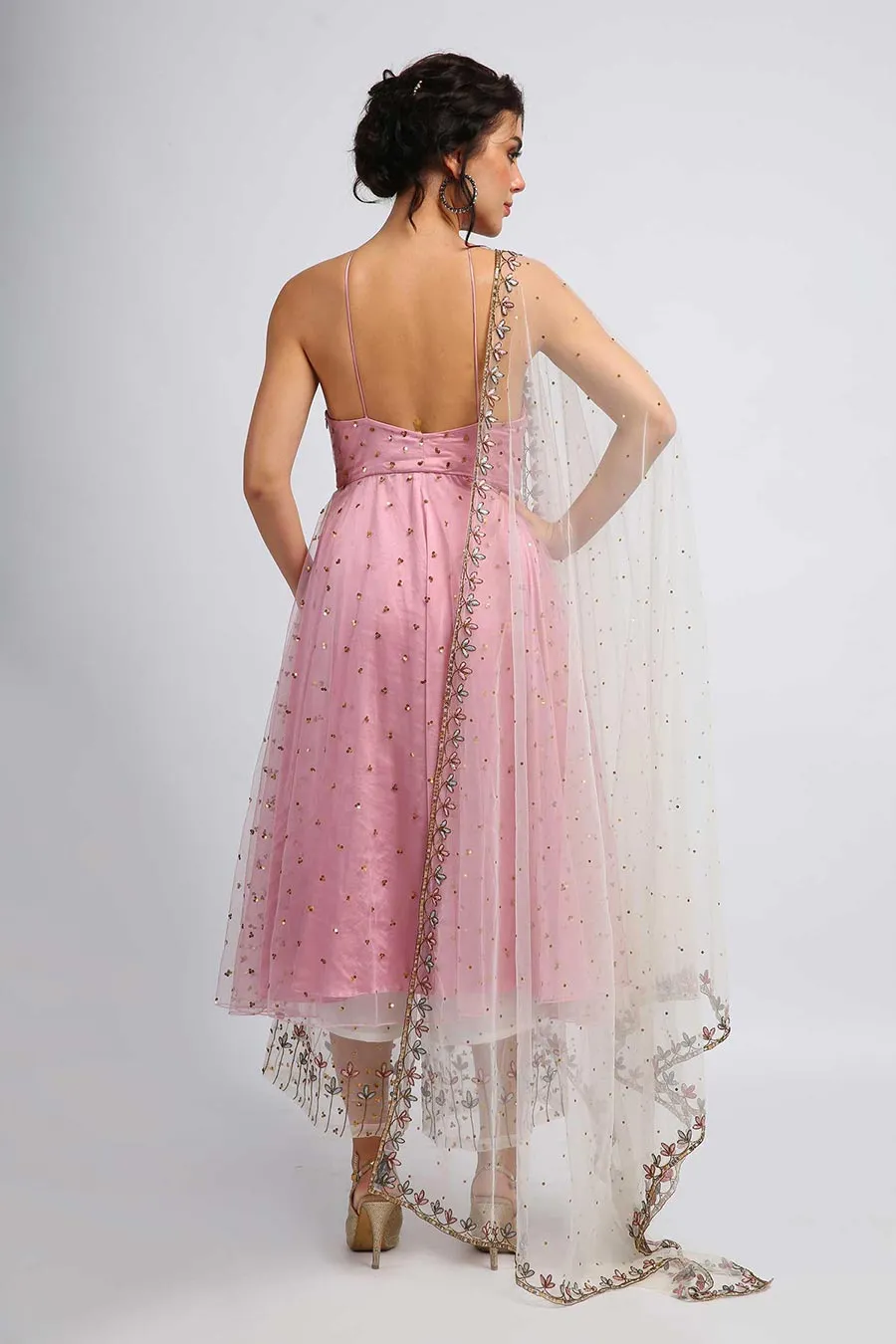 Lilac Sparkle Kurta Set With Dupatta
