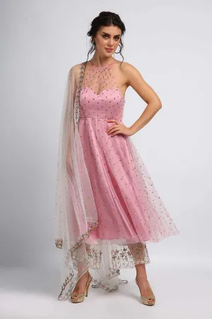Lilac Sparkle Kurta Set With Dupatta