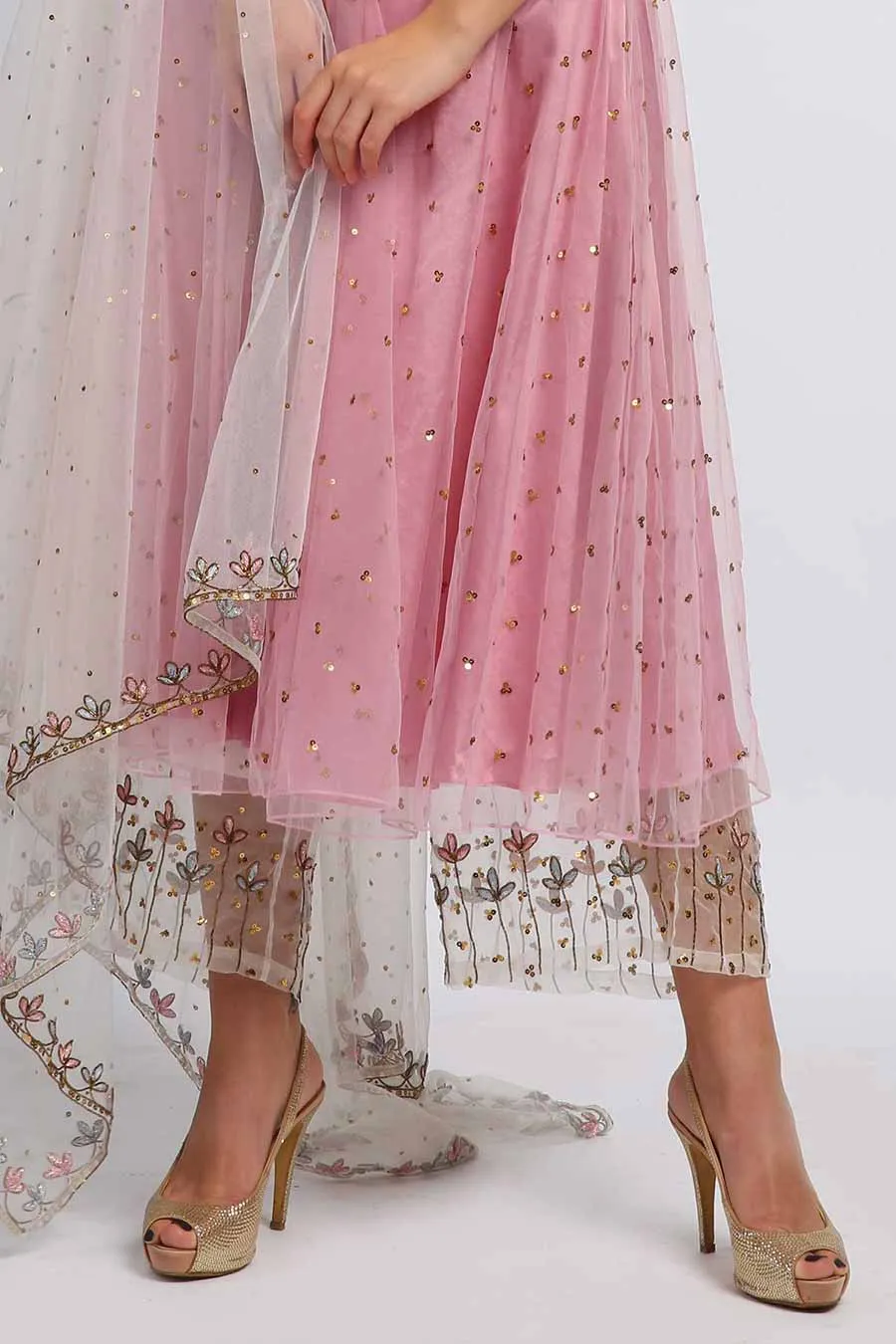 Lilac Sparkle Kurta Set With Dupatta