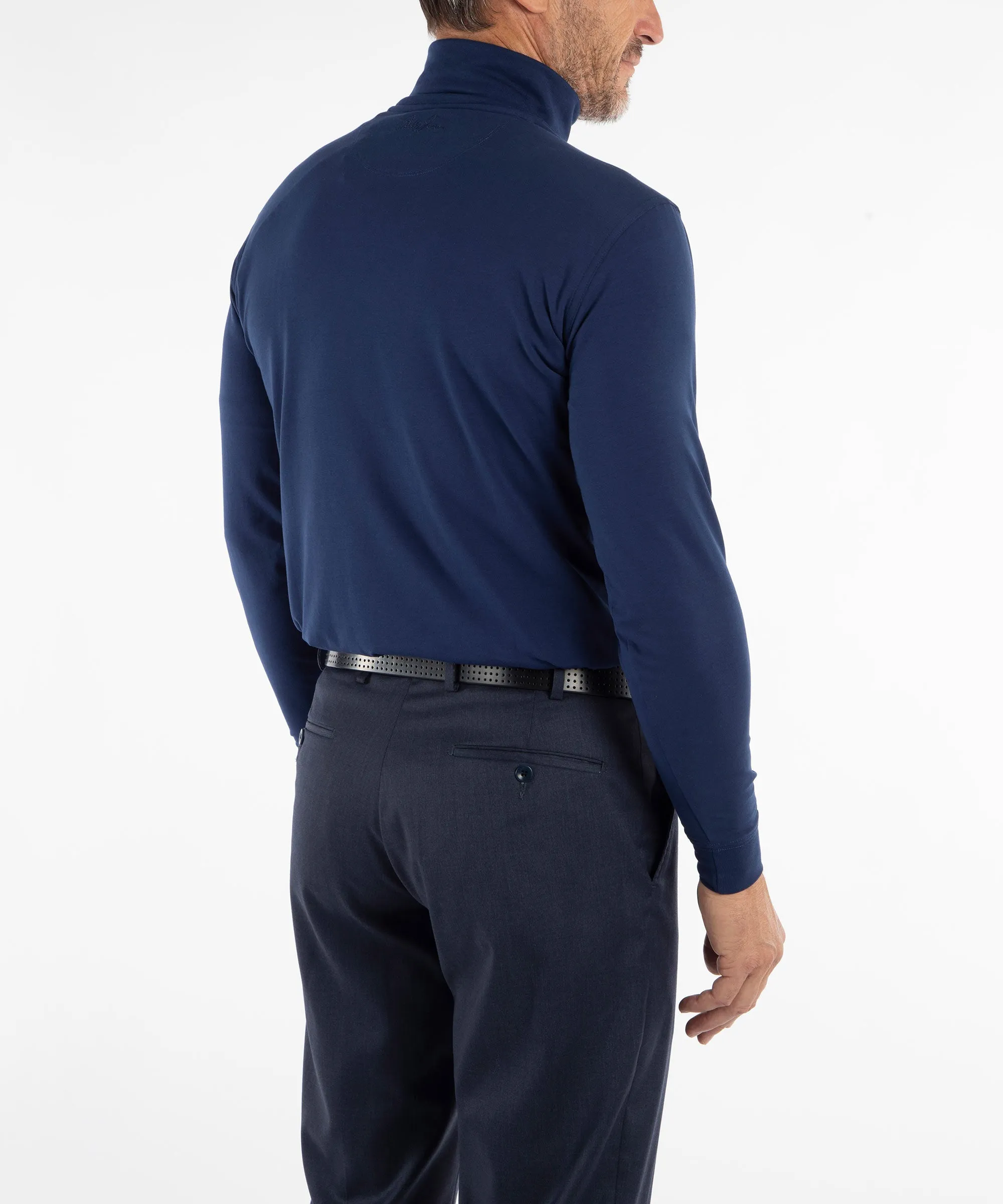 Liquid Stretch Cotton Long Sleeve Turtleneck Shirt