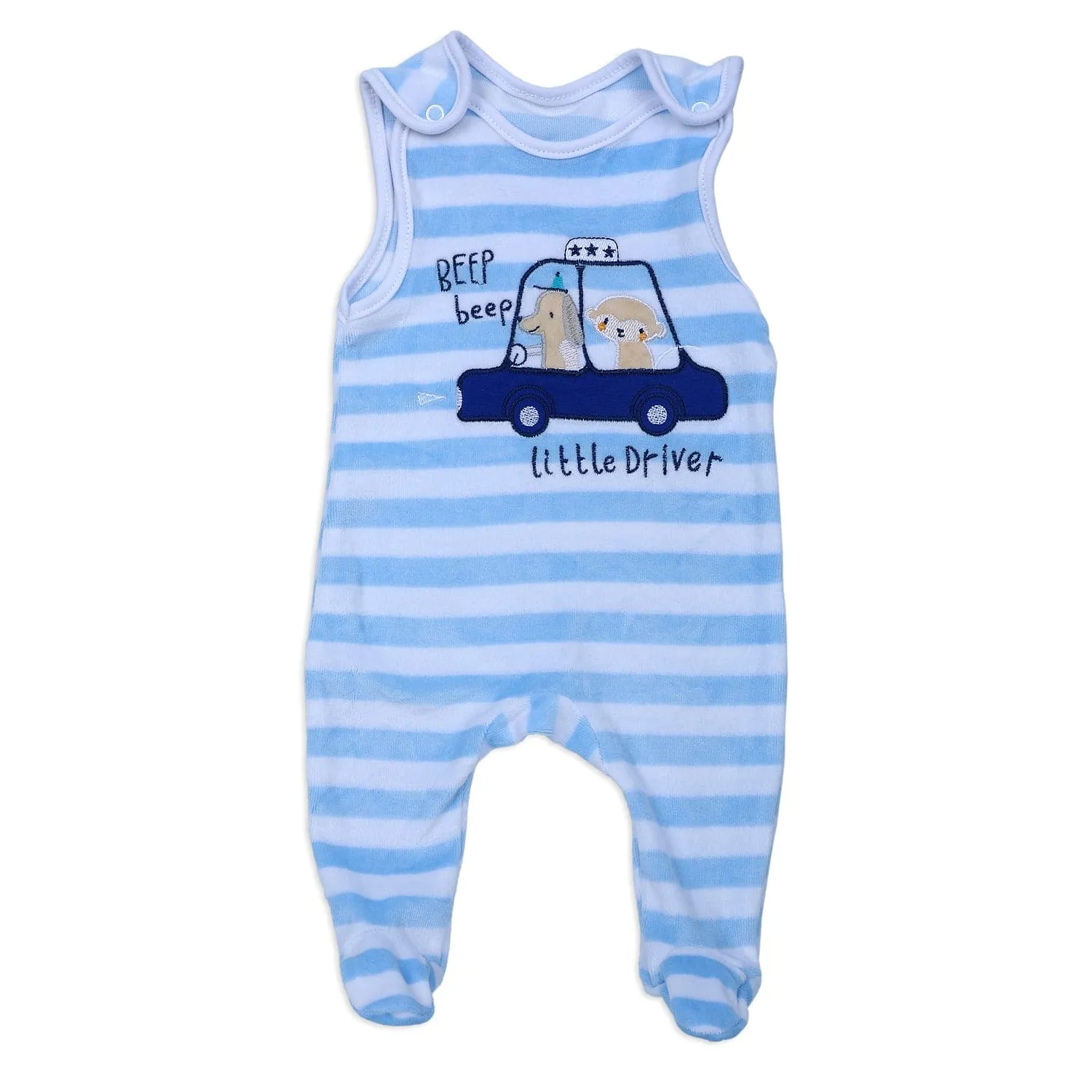 Little Driver Infant 2 Piece Full Sleeves Tshirt And Romper Set - Blue