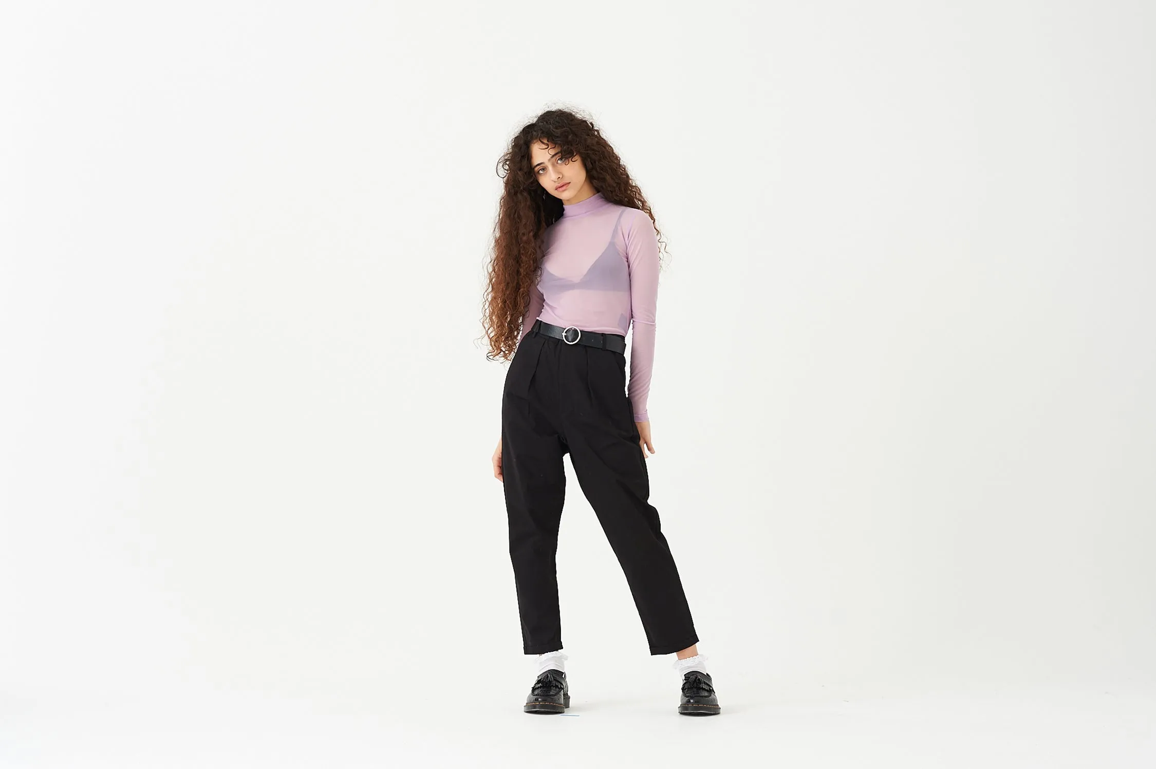 LO Lilac Sheer Turtleneck