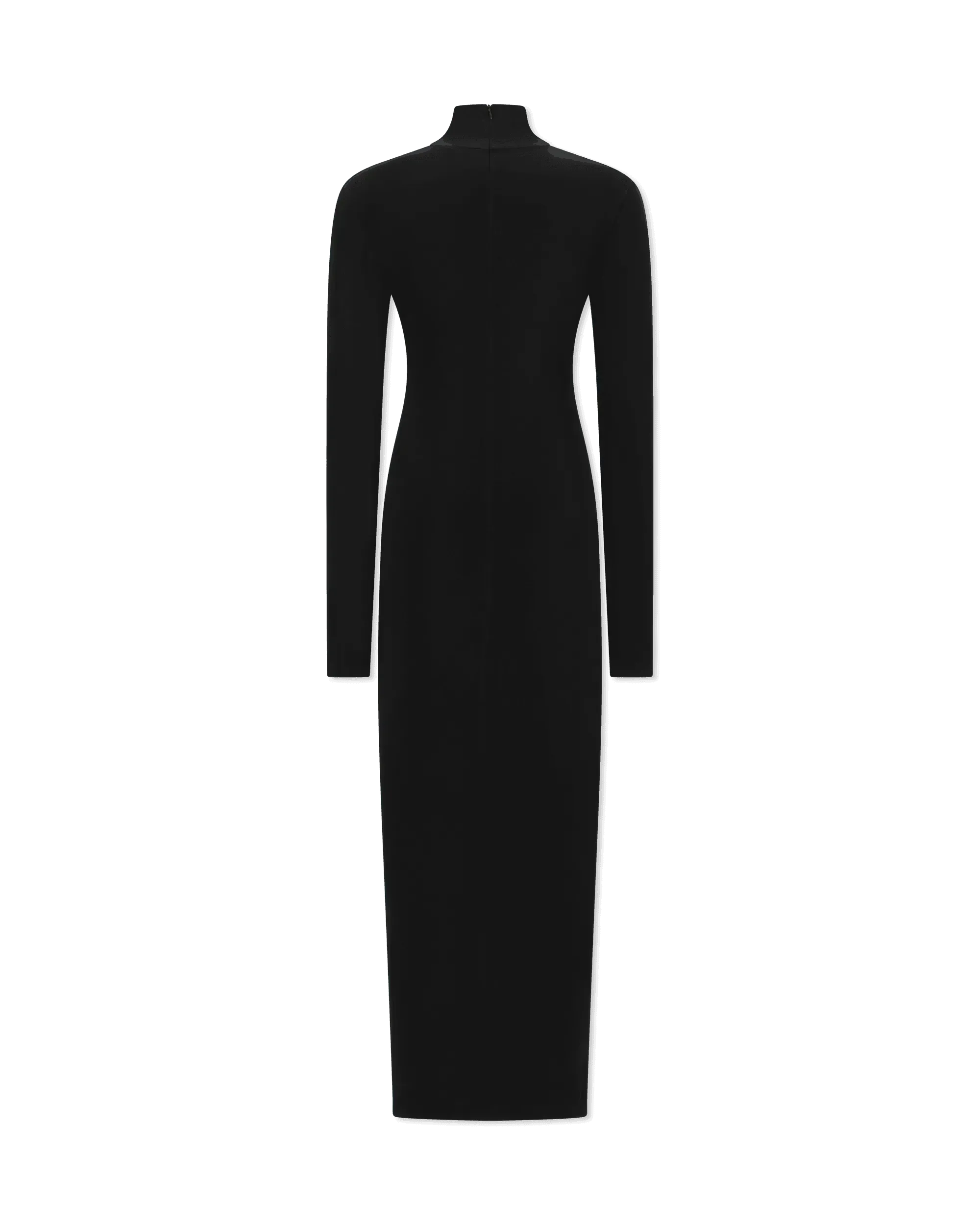 Long Sleeve Turtleneck Side Slit Gown
