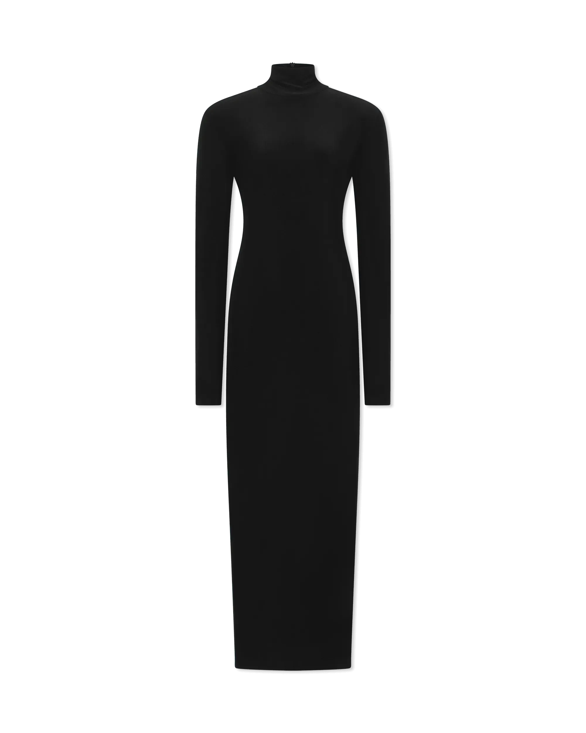 Long Sleeve Turtleneck Side Slit Gown