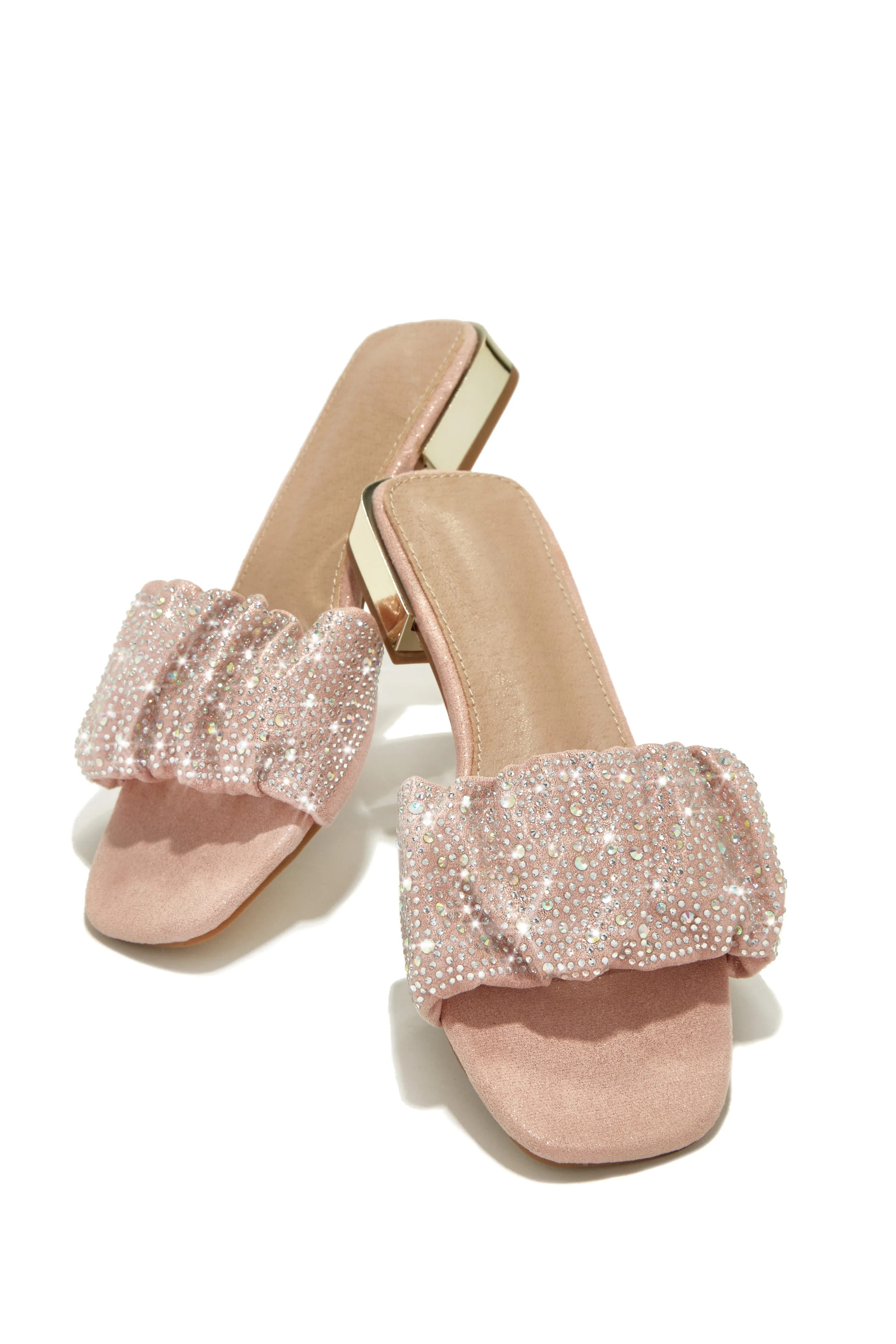 Long Weekend Ready Embellished Slip On Sandals - Pink