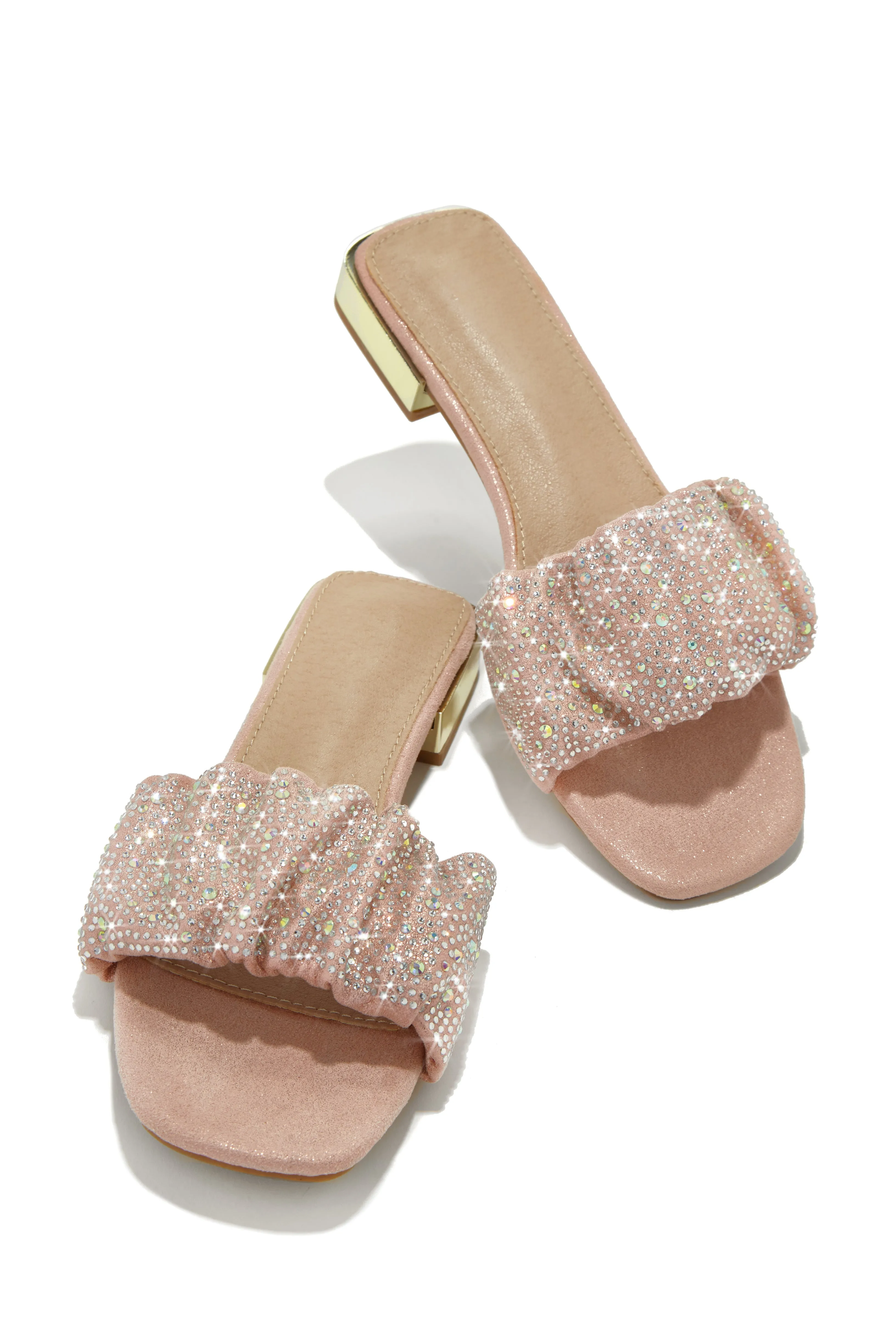 Long Weekend Ready Embellished Slip On Sandals - Pink
