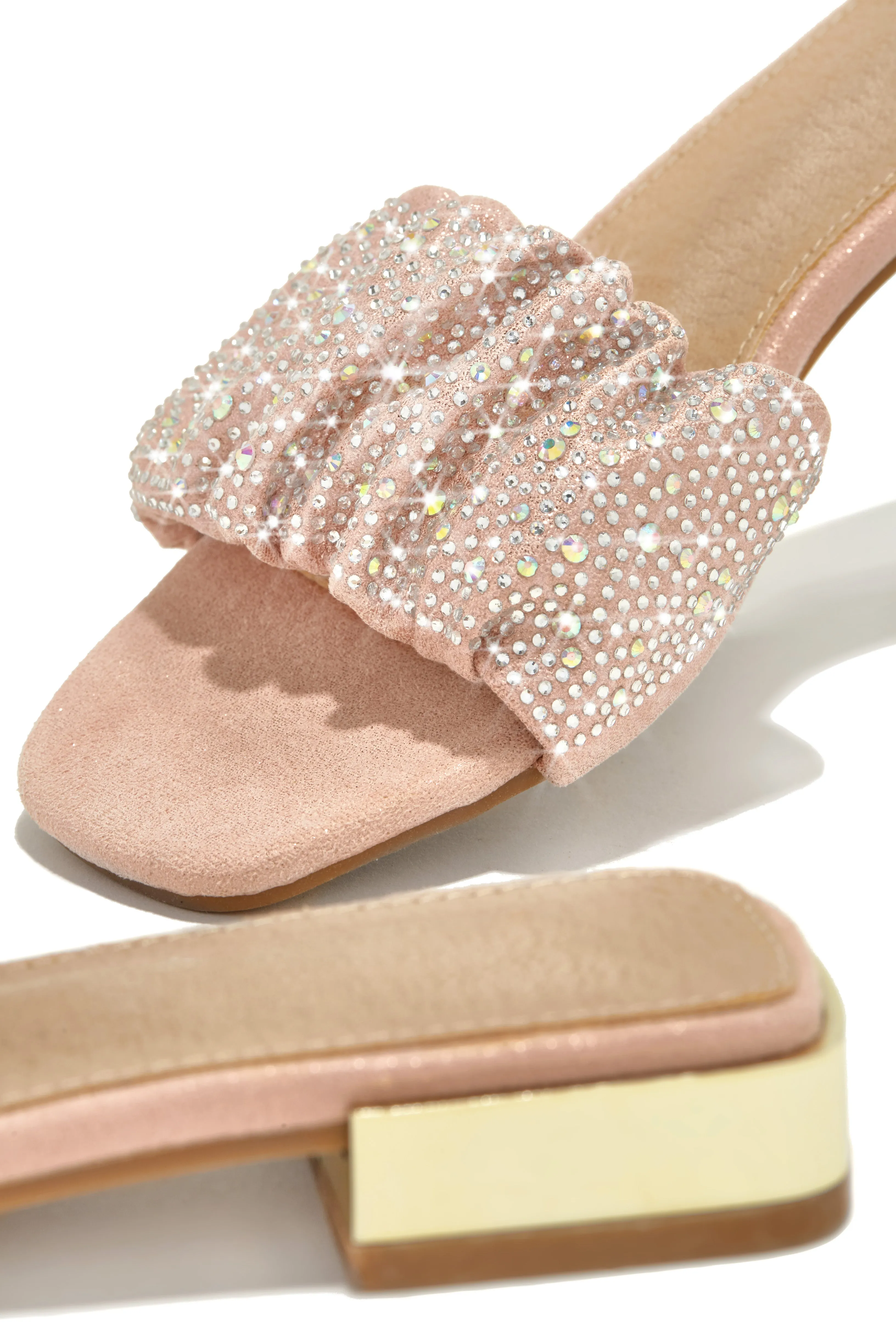 Long Weekend Ready Embellished Slip On Sandals - Pink