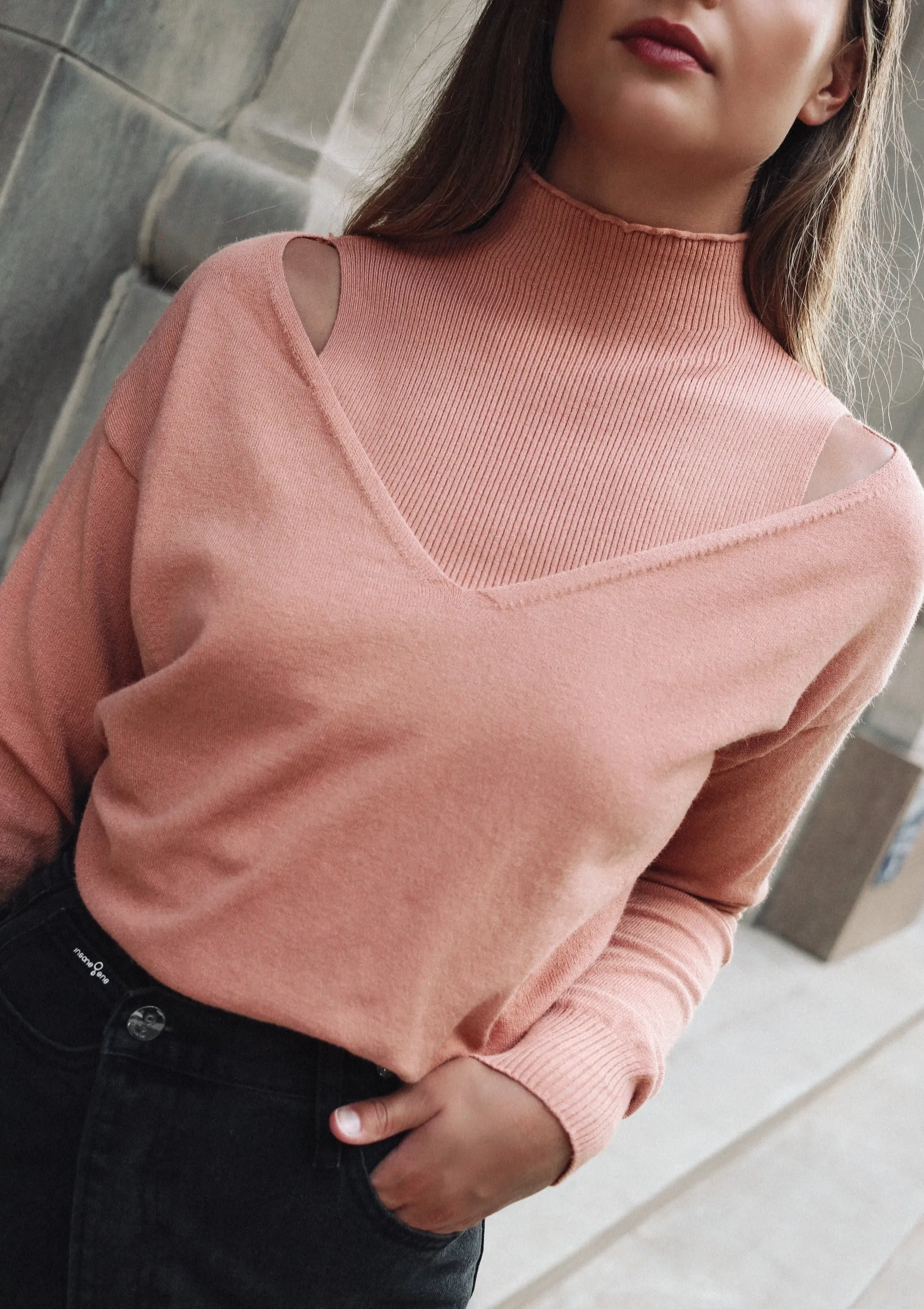 Lou Clay Layered Sweater