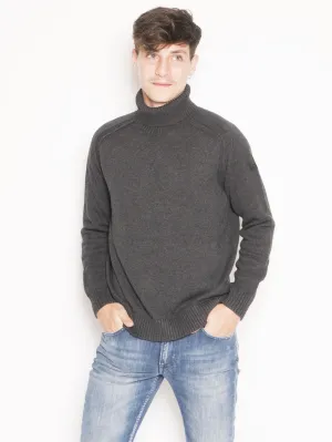 Maglia collo Alto Knit Cotton Plain Turtleneck  Grigio