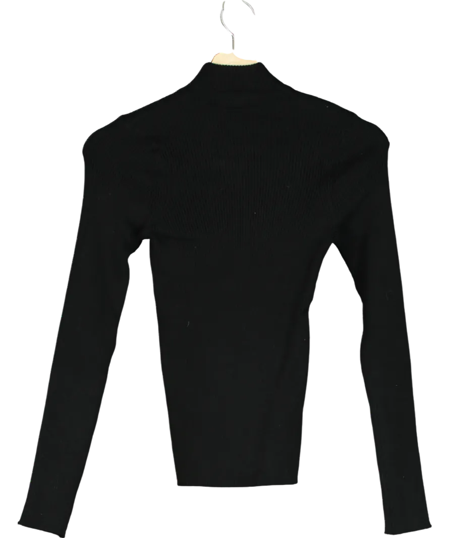 MANGO Black Turtleneck Knit Sweater UK S