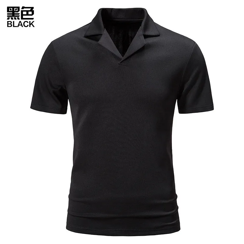 Men Turtleneck Slim Short Sleeves T-Shirt