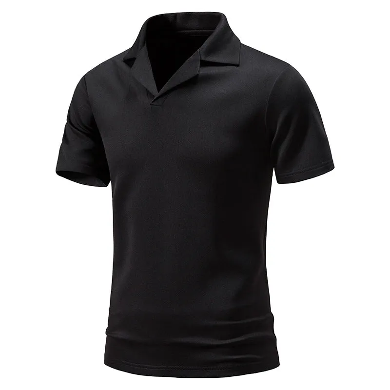 Men Turtleneck Slim Short Sleeves T-Shirt