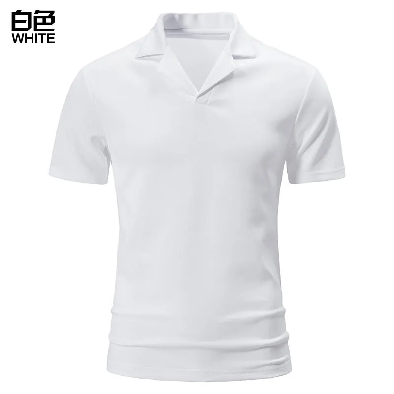 Men Turtleneck Slim Short Sleeves T-Shirt