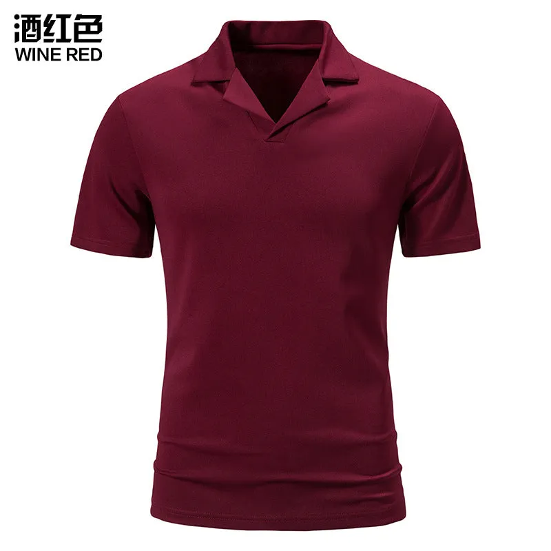 Men Turtleneck Slim Short Sleeves T-Shirt