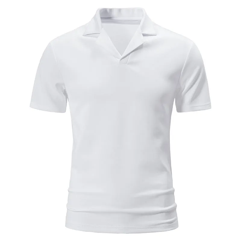 Men Turtleneck Slim Short Sleeves T-Shirt