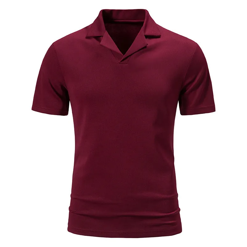 Men Turtleneck Slim Short Sleeves T-Shirt