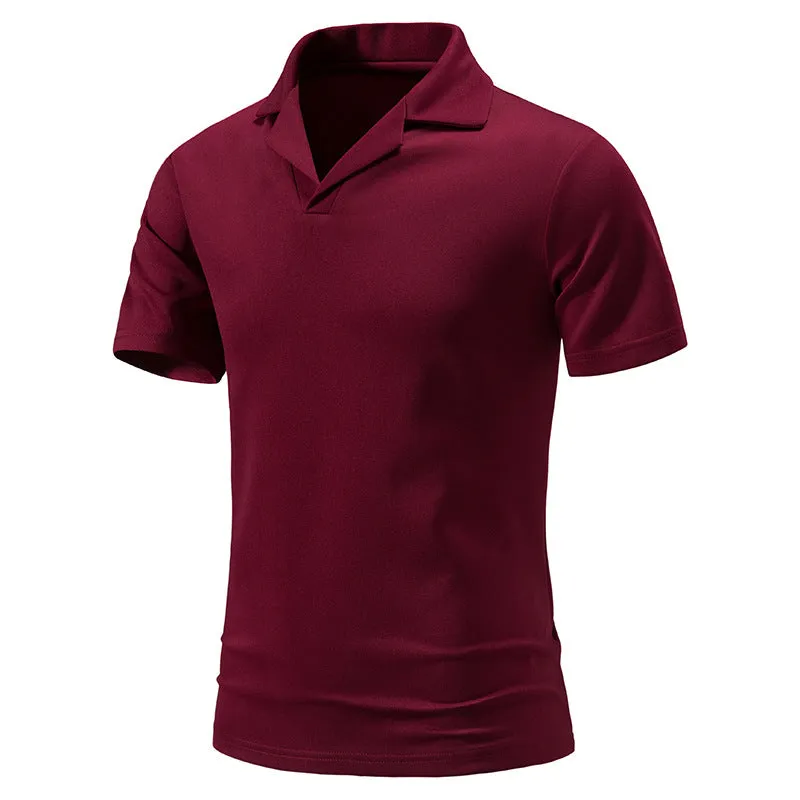 Men Turtleneck Slim Short Sleeves T-Shirt