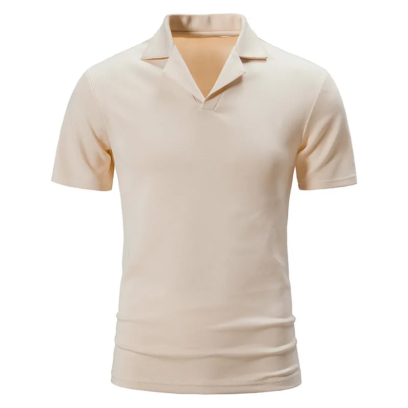 Men Turtleneck Slim Short Sleeves T-Shirt